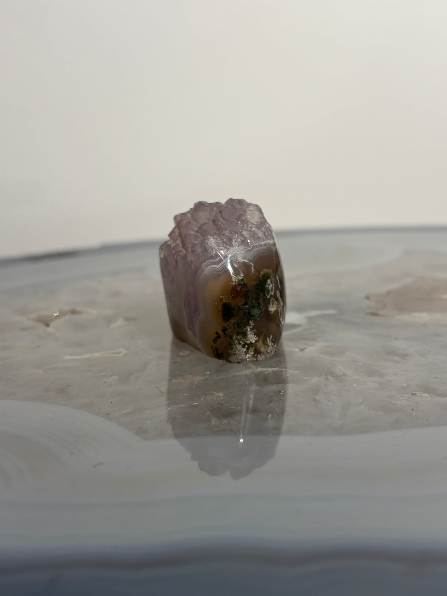 Orbicular Nebula Agate with Amethyst Freeform E