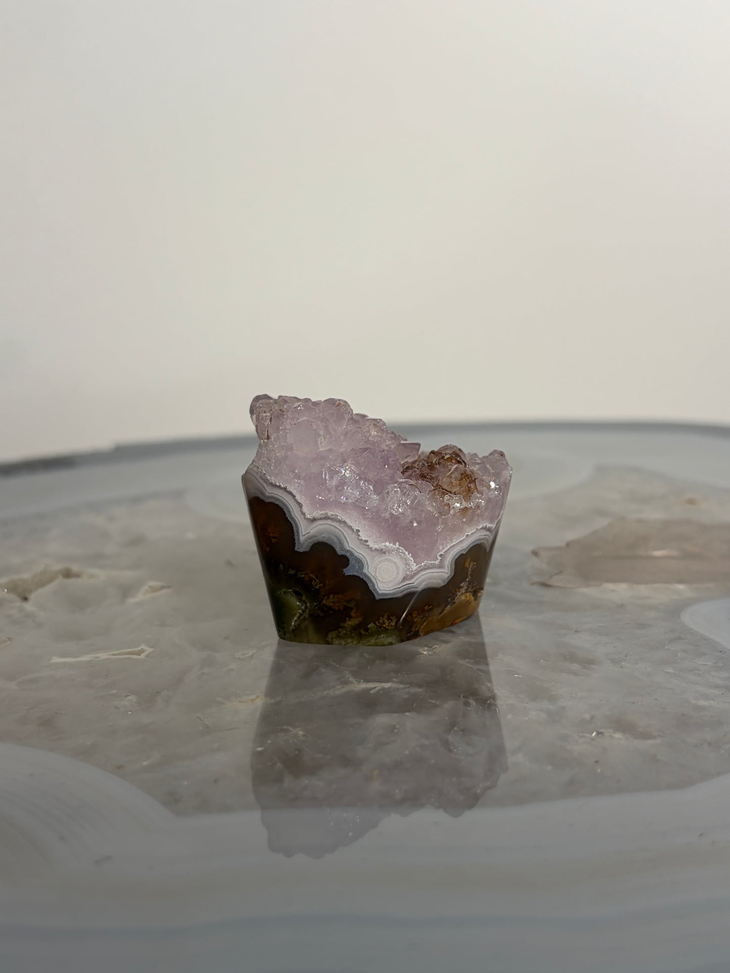 Nebula Agate with Amethyst Freeform F