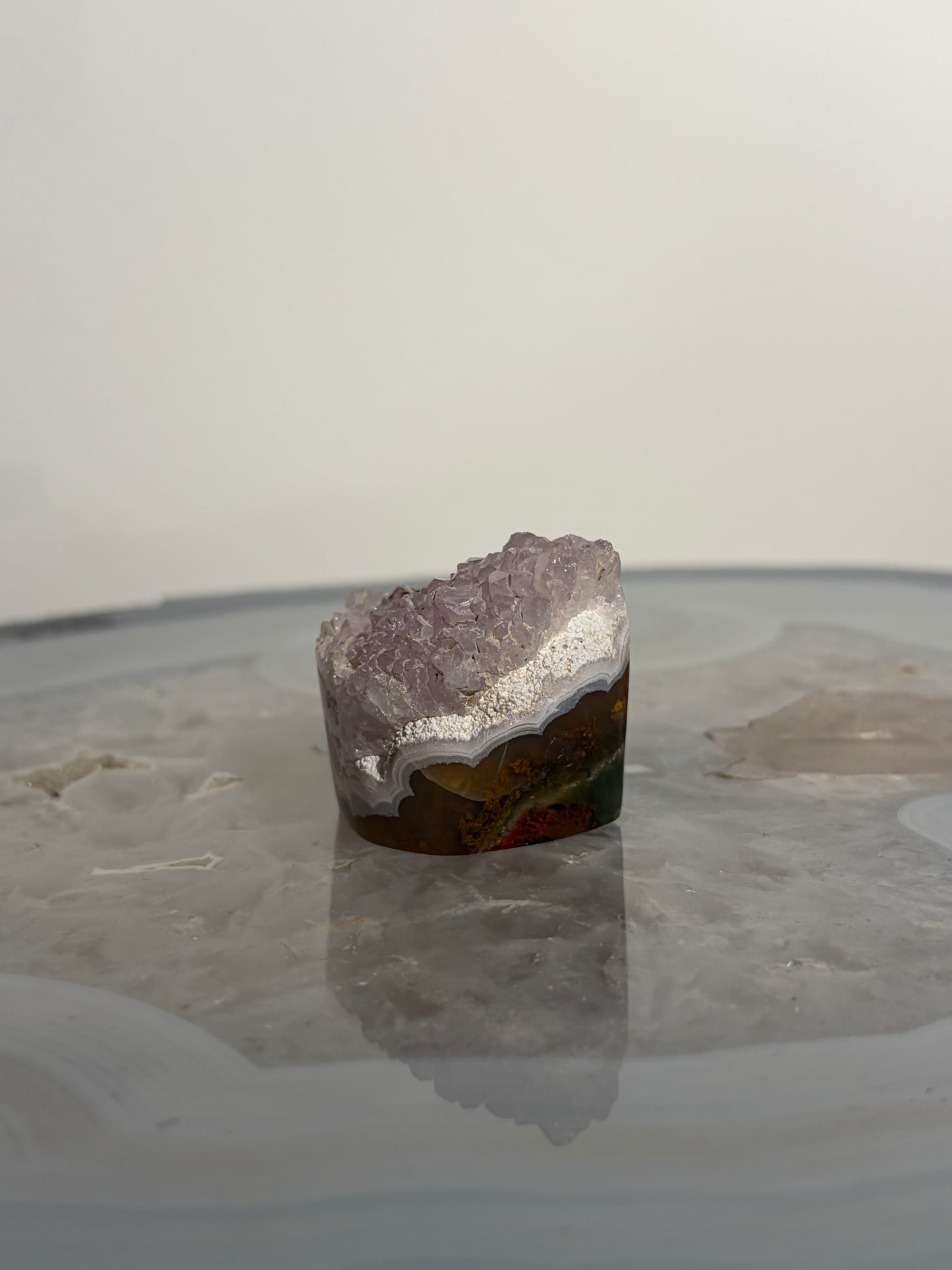 Nebula Agate with Amethyst Freeform F
