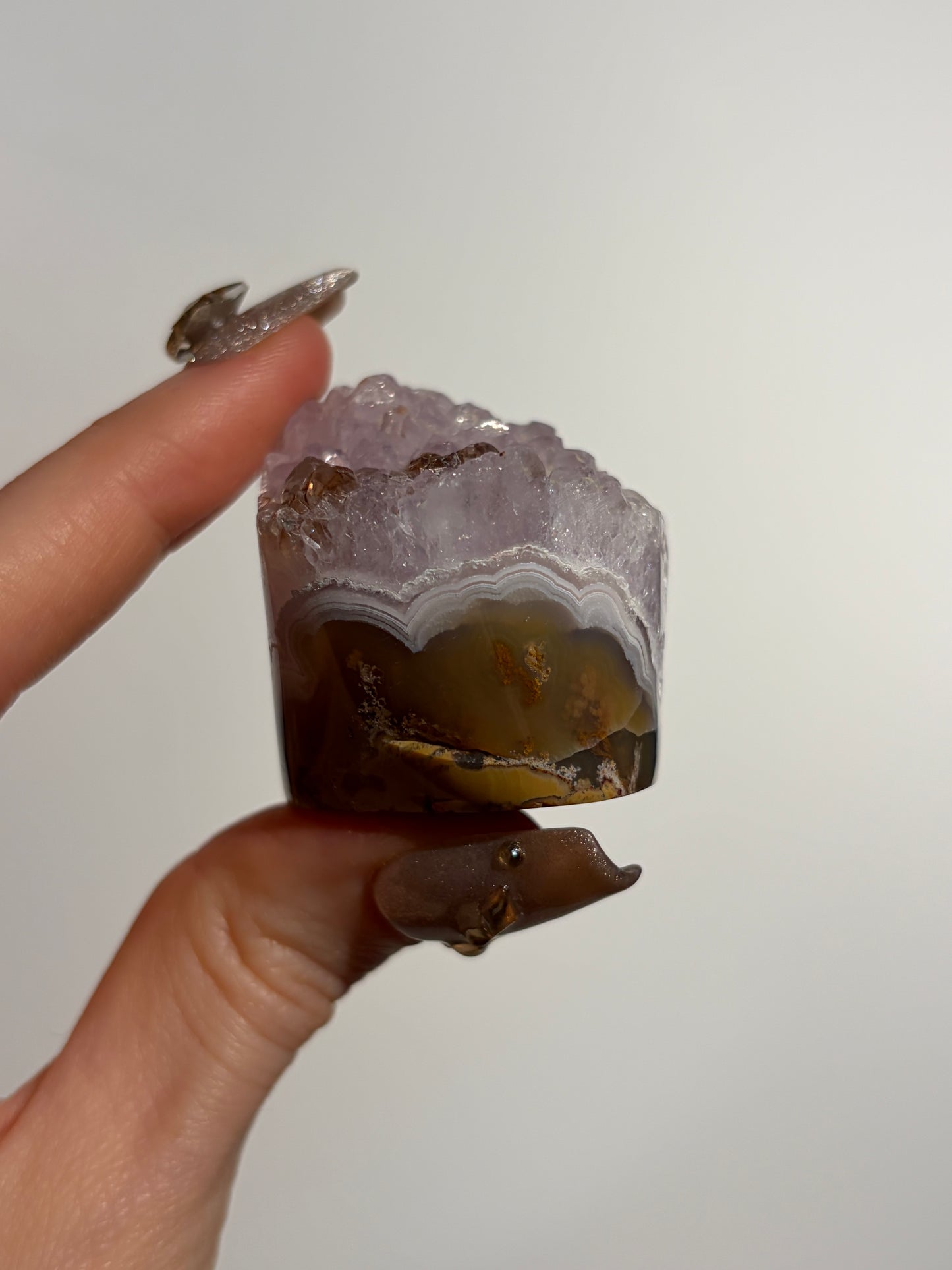 Nebula Agate with Amethyst Freeform F