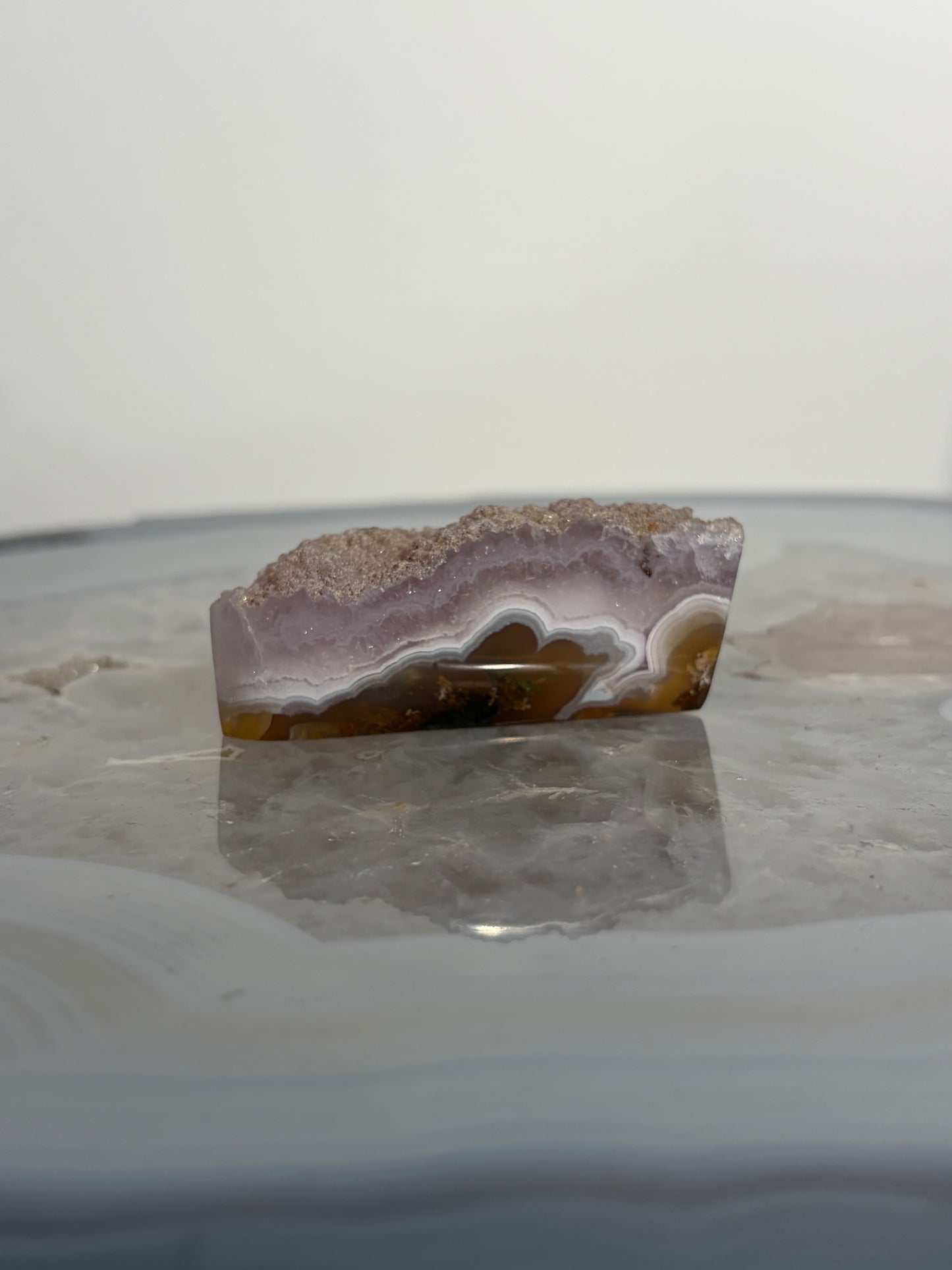 Nebula Agate with Amethyst Freeform G