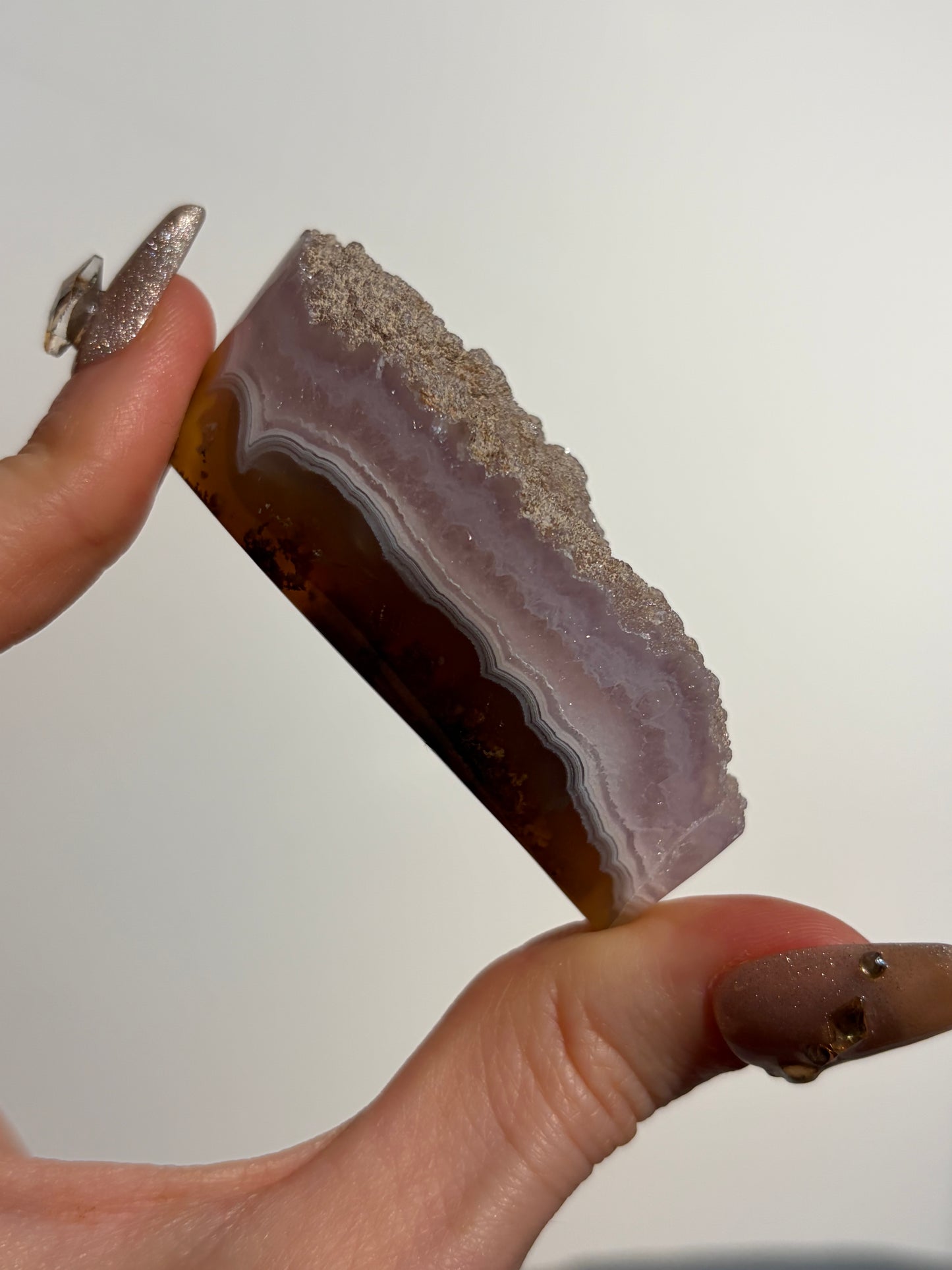 Nebula Agate with Amethyst Freeform G