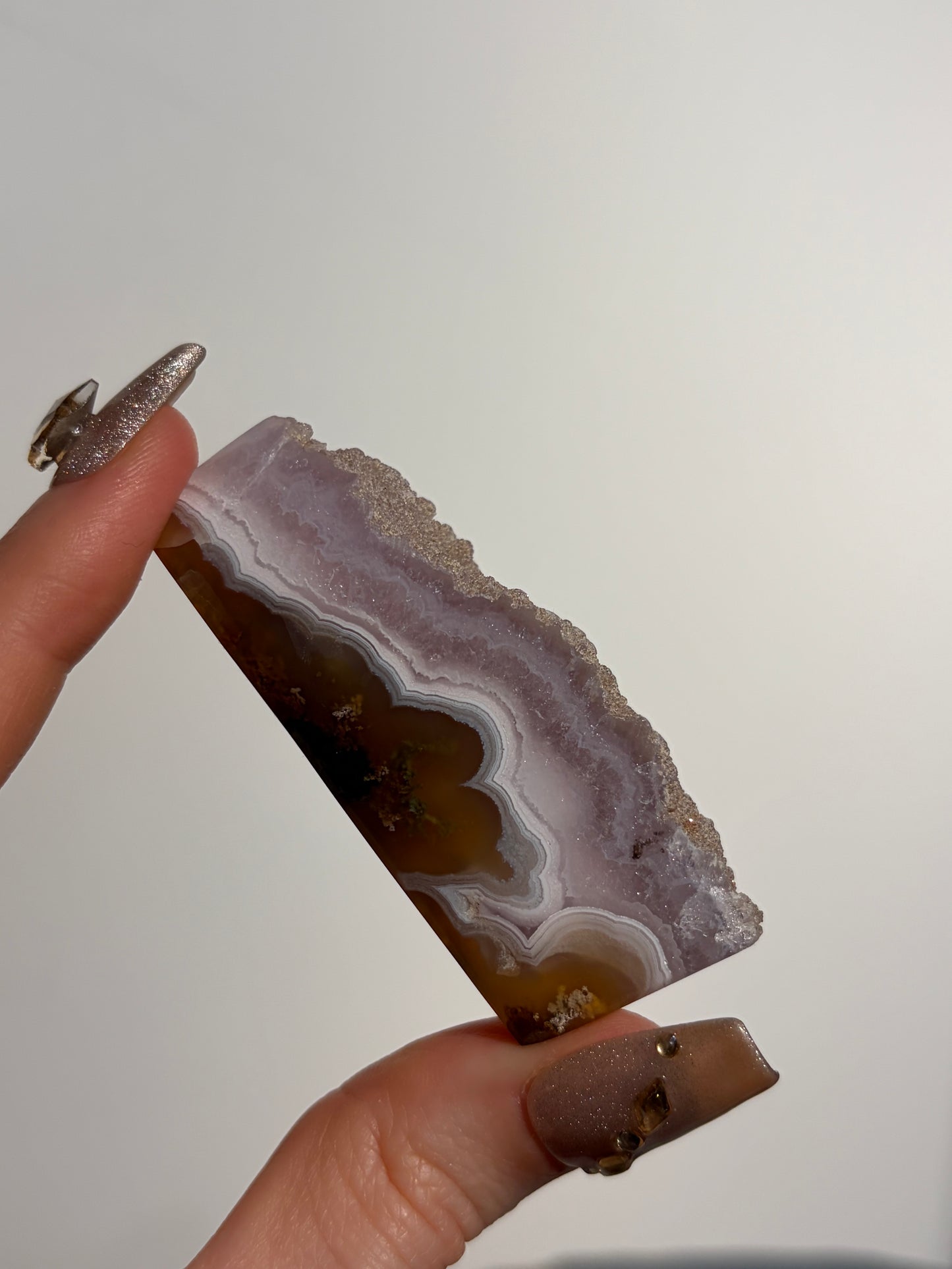 Nebula Agate with Amethyst Freeform G