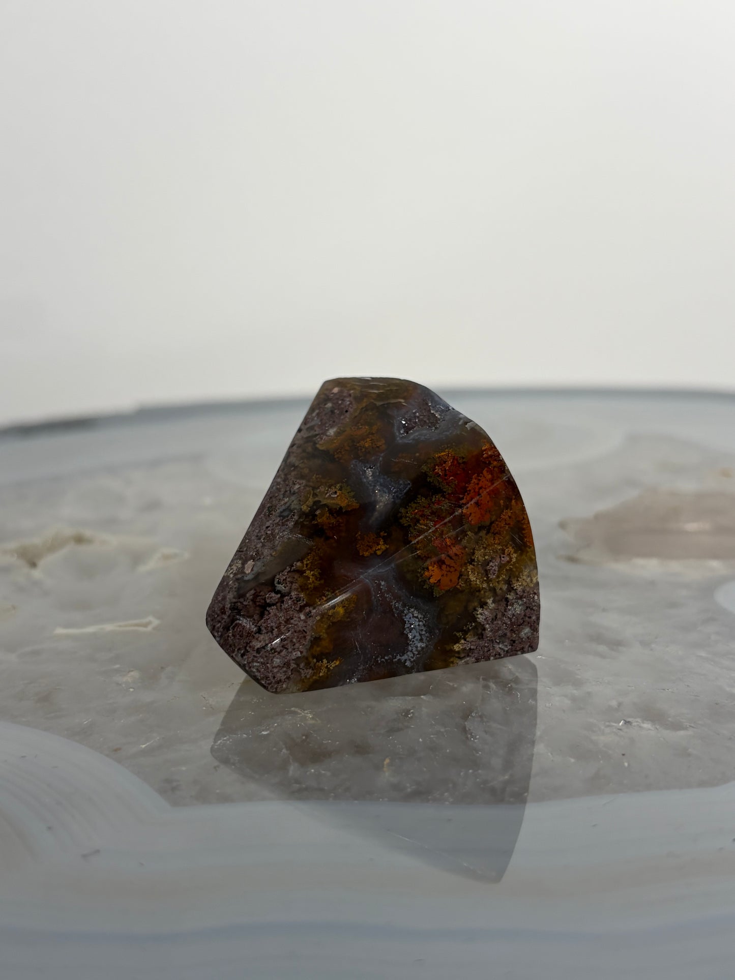 Druzy Nebula Agate with Multicoloured Moss Freeform J
