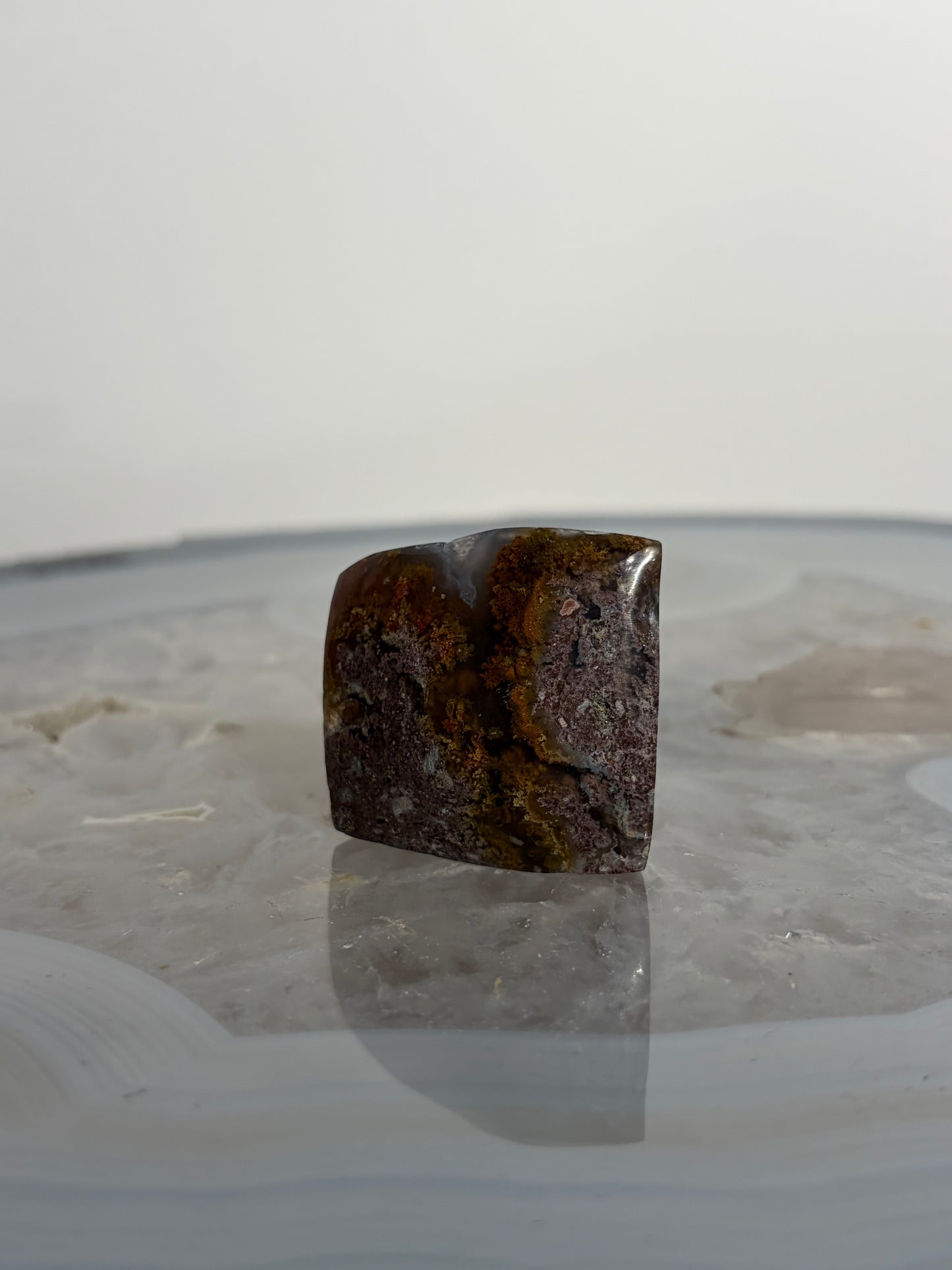 Druzy Nebula Agate with Multicoloured Moss Freeform J