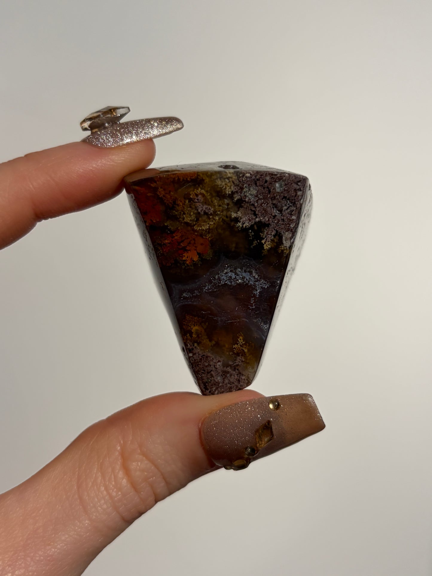 Druzy Nebula Agate with Multicoloured Moss Freeform J