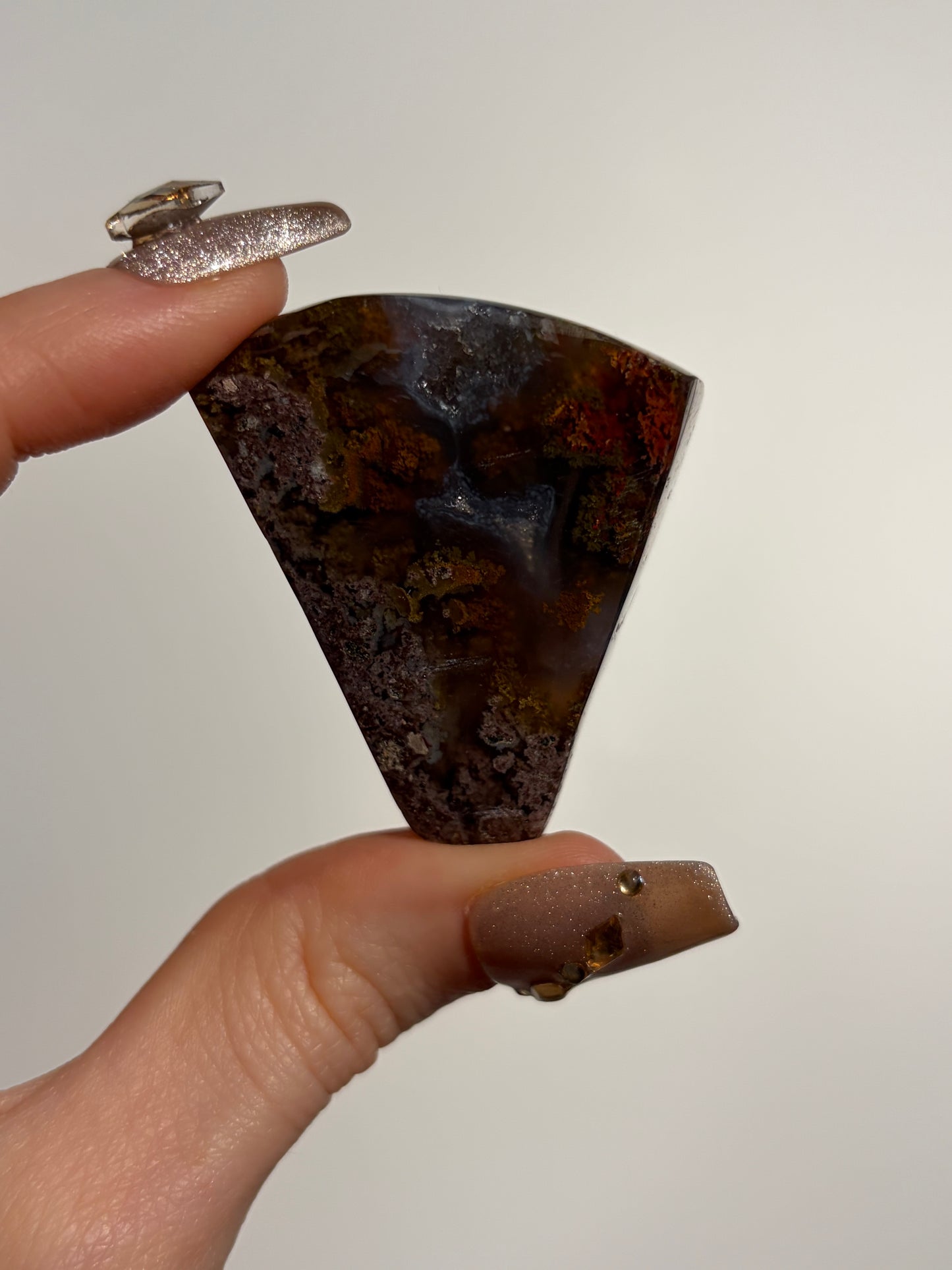 Druzy Nebula Agate with Multicoloured Moss Freeform J