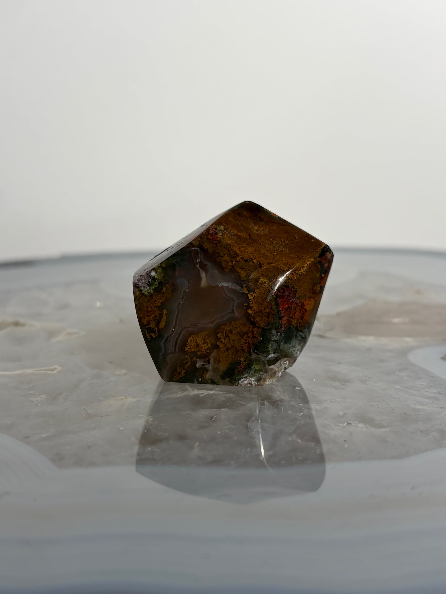Nebula Agate with Multicoloured Moss Freeform K