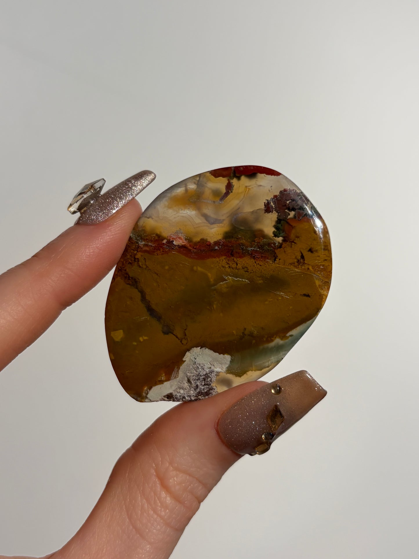 Nebula Agate with Multicoloured Moss Freeform N