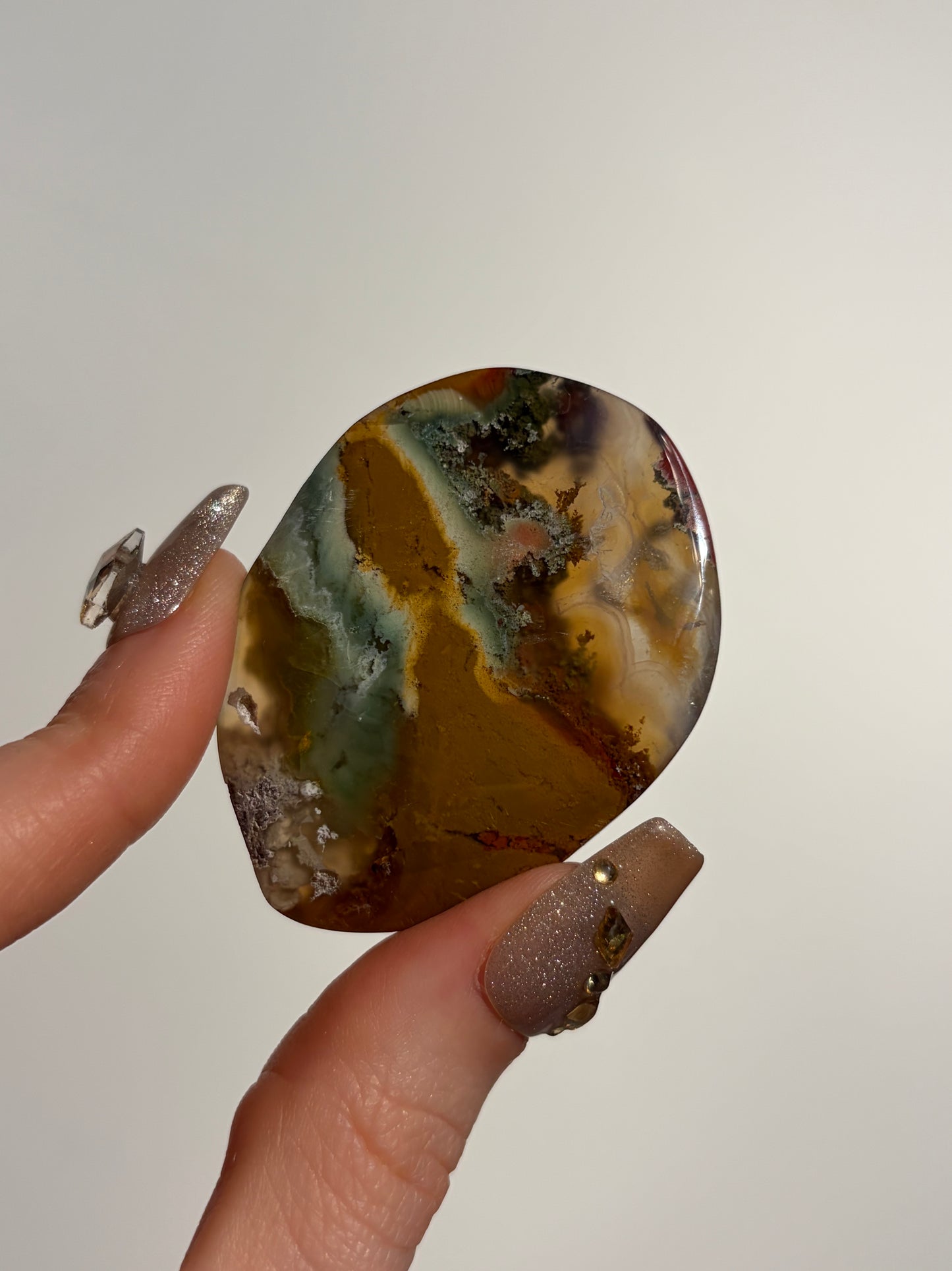 Nebula Agate with Multicoloured Moss Freeform N