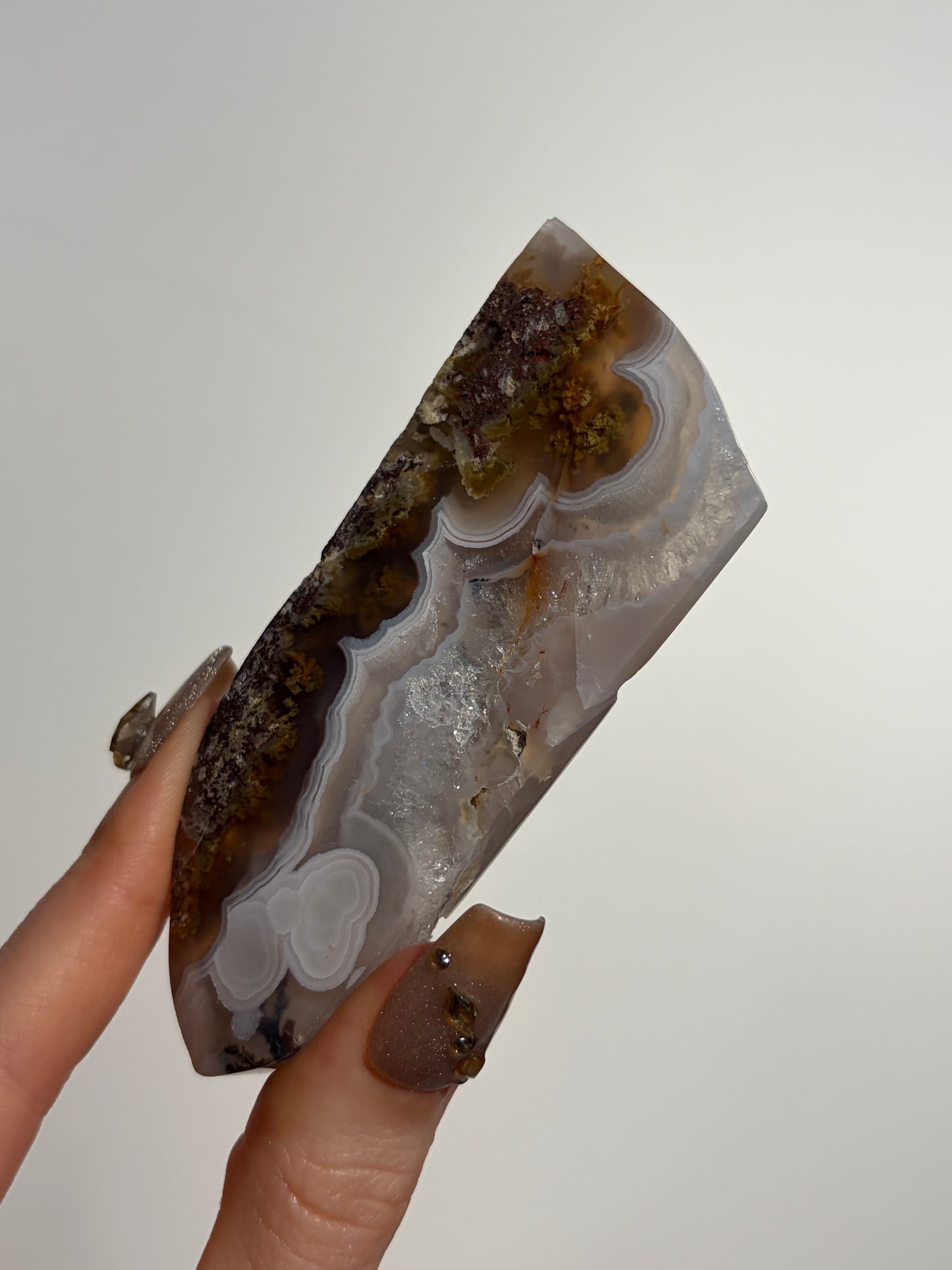 Nebula Agate Freeform with Dendritic Inclusions O