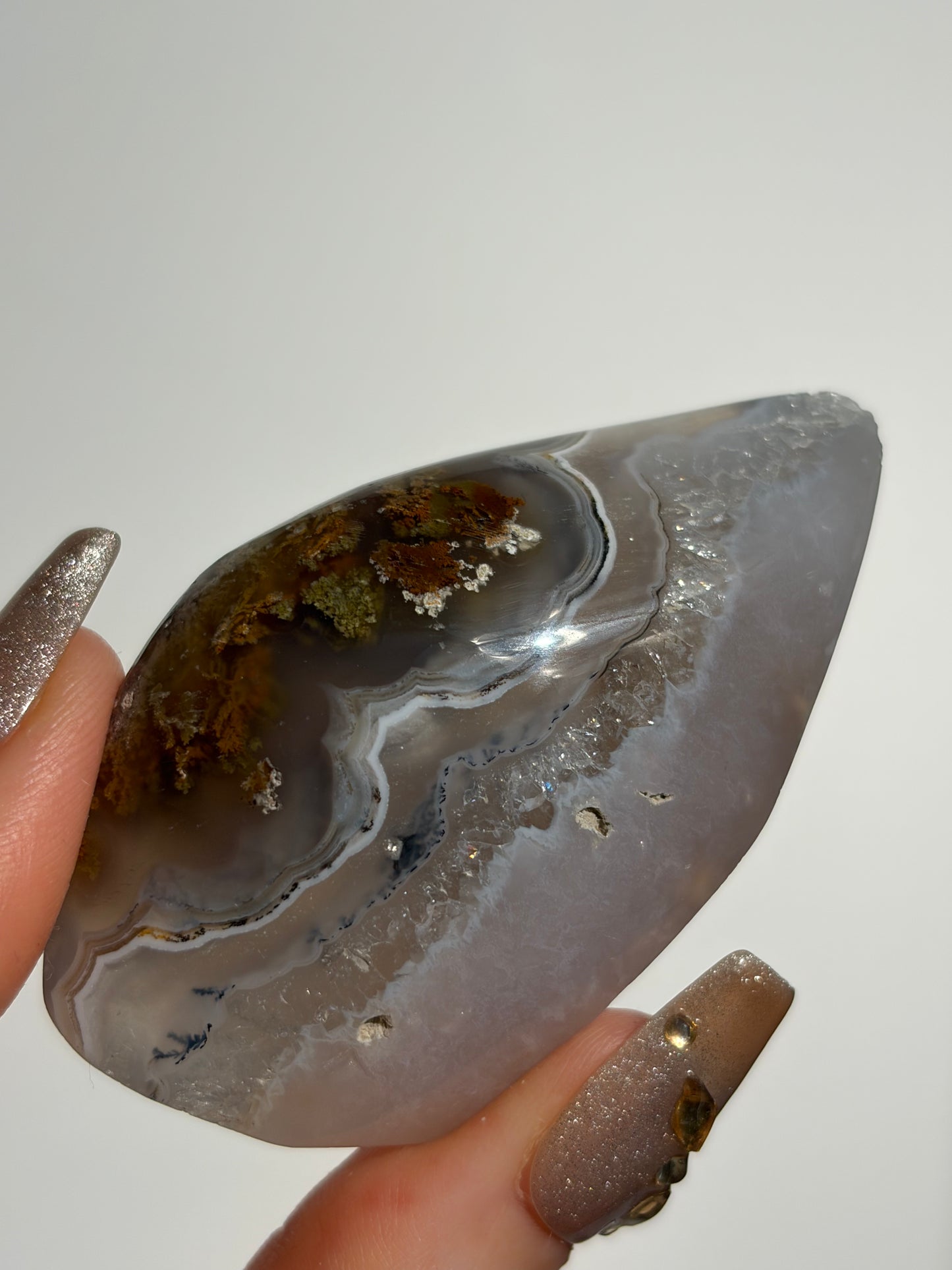 Nebula Agate Freeform with Dendritic Inclusions P