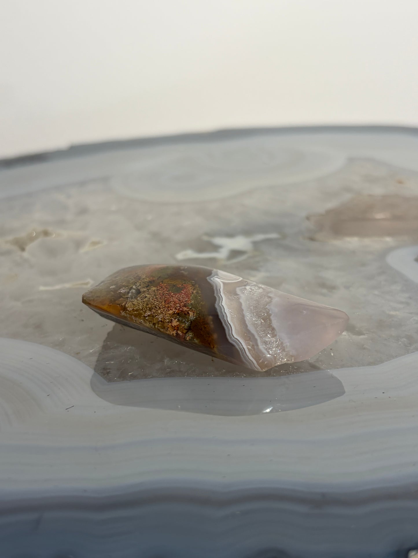 Nebula Agate with Multicoloured Moss Freeform Q