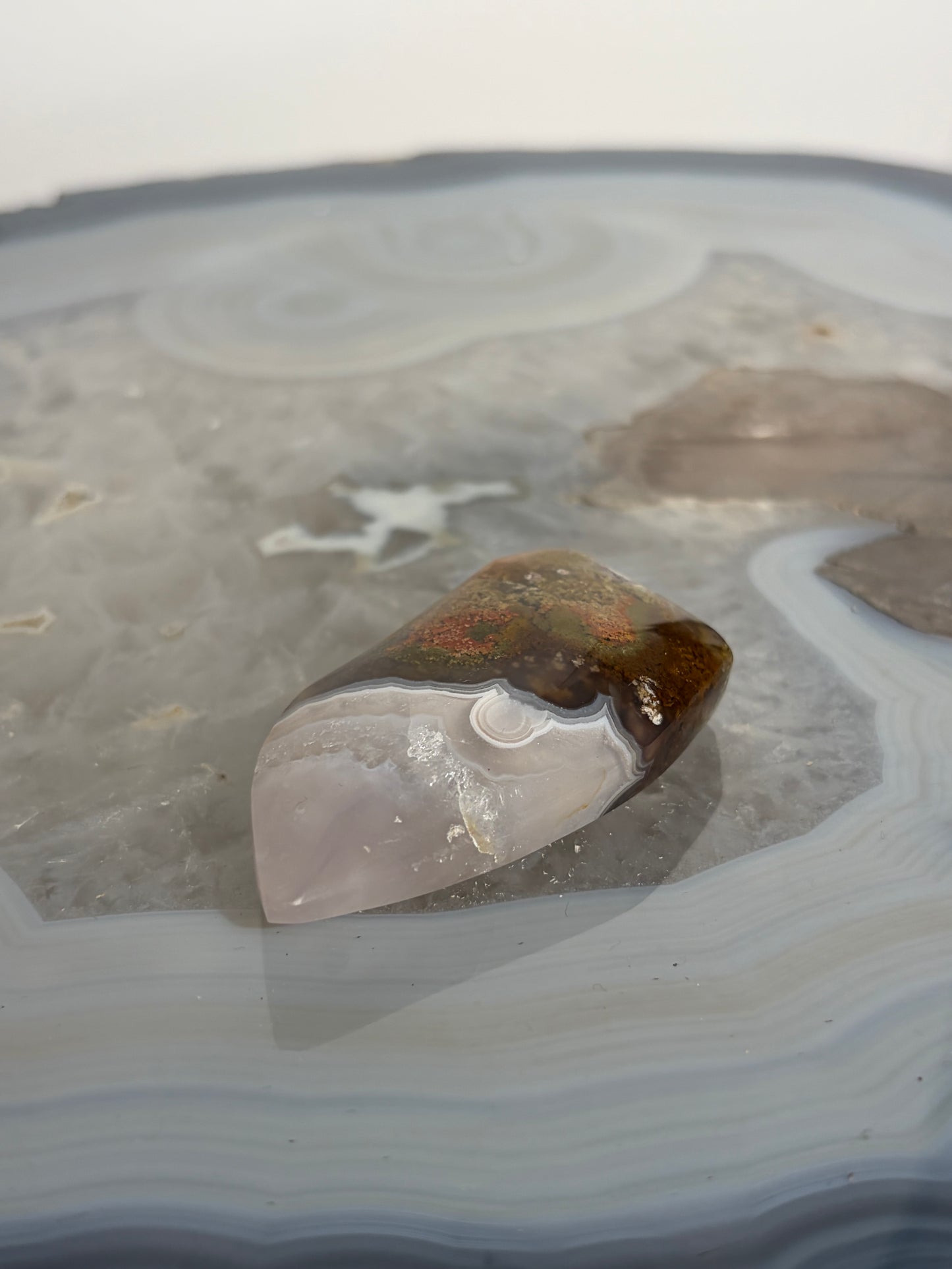 Nebula Agate with Multicoloured Moss Freeform Q