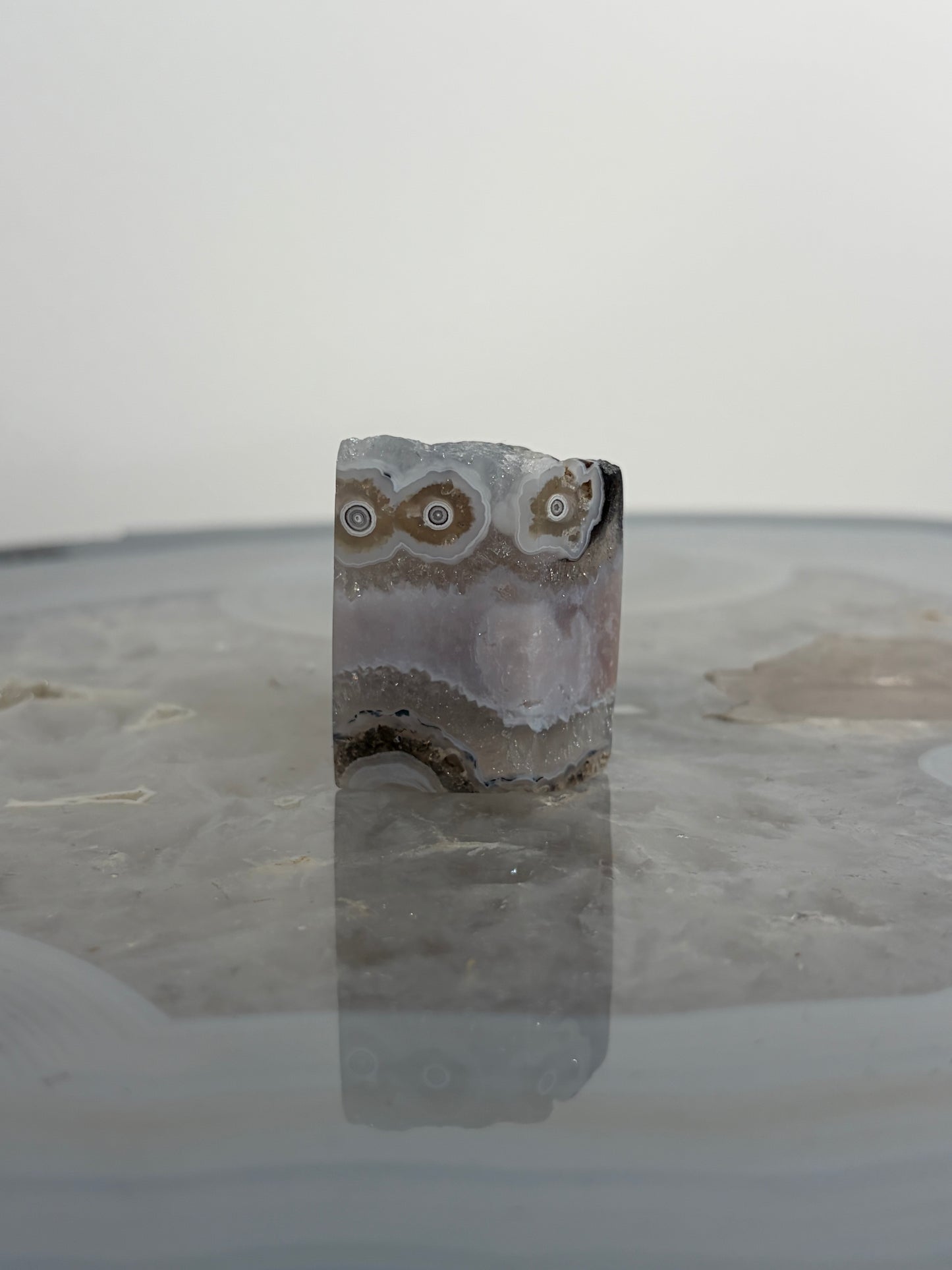 Orbicular Nebula Agate Freeform with Dendritic Inclusions & Mauve Chalcedony R