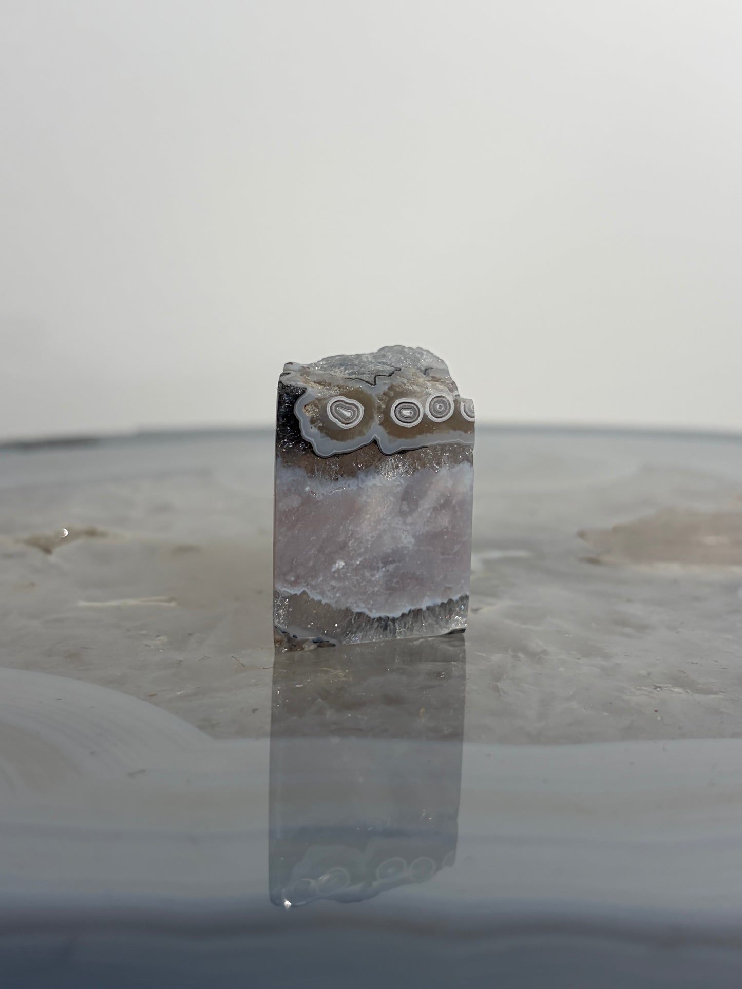Orbicular Nebula Agate Freeform with Dendritic Inclusions & Mauve Chalcedony R