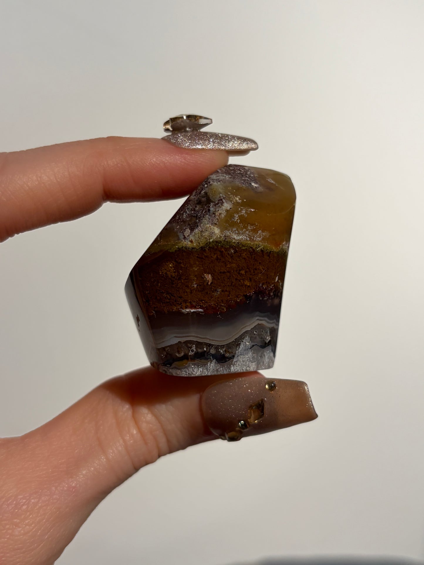 Nebula Agate Freeform with Dendritic Inclusions S