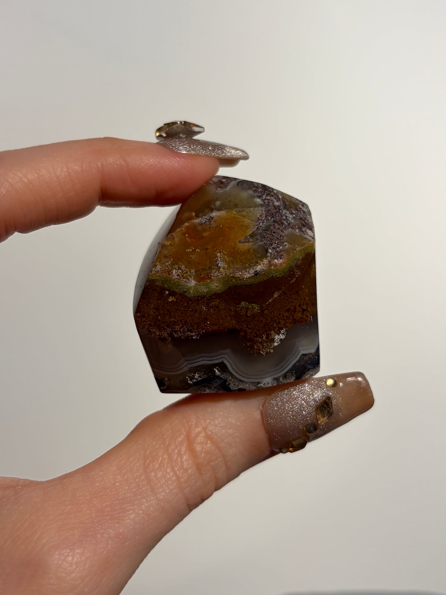 Nebula Agate Freeform with Dendritic Inclusions S
