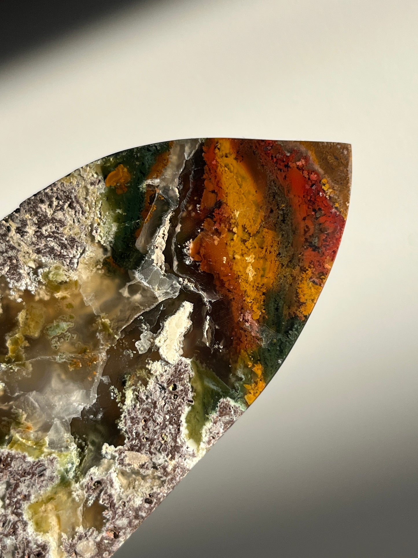 “Earthen Garden” Nebula Agate Freeform with Multicoloured Moss Inclusions D