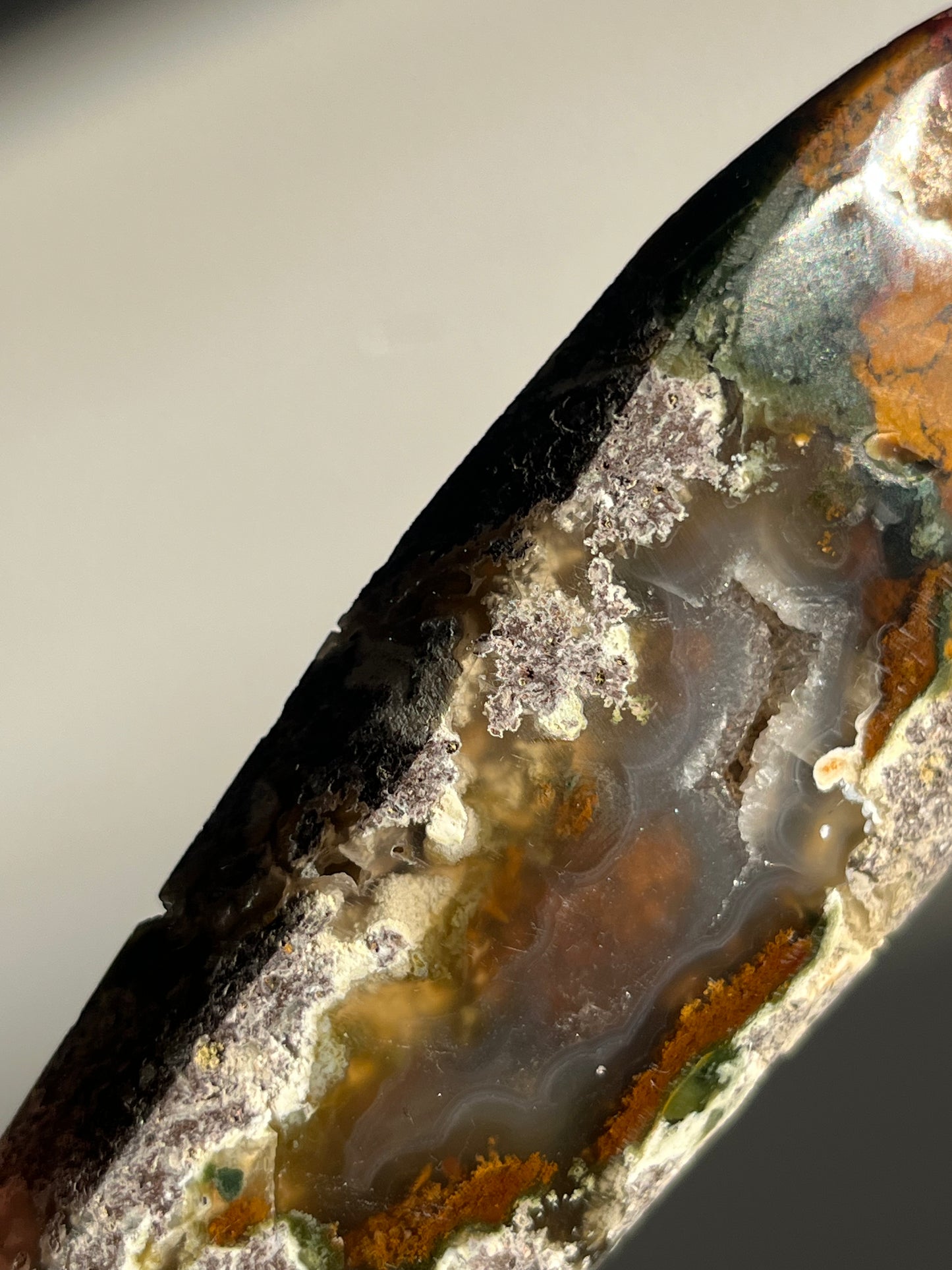 “Earthen Garden” Nebula Agate Freeform with Multicoloured Moss Inclusions D