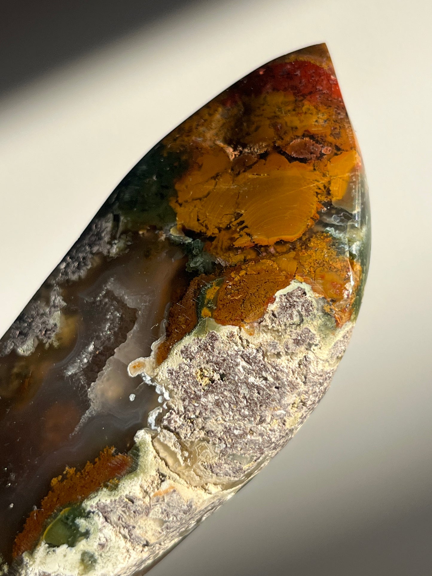“Earthen Garden” Nebula Agate Freeform with Multicoloured Moss Inclusions D