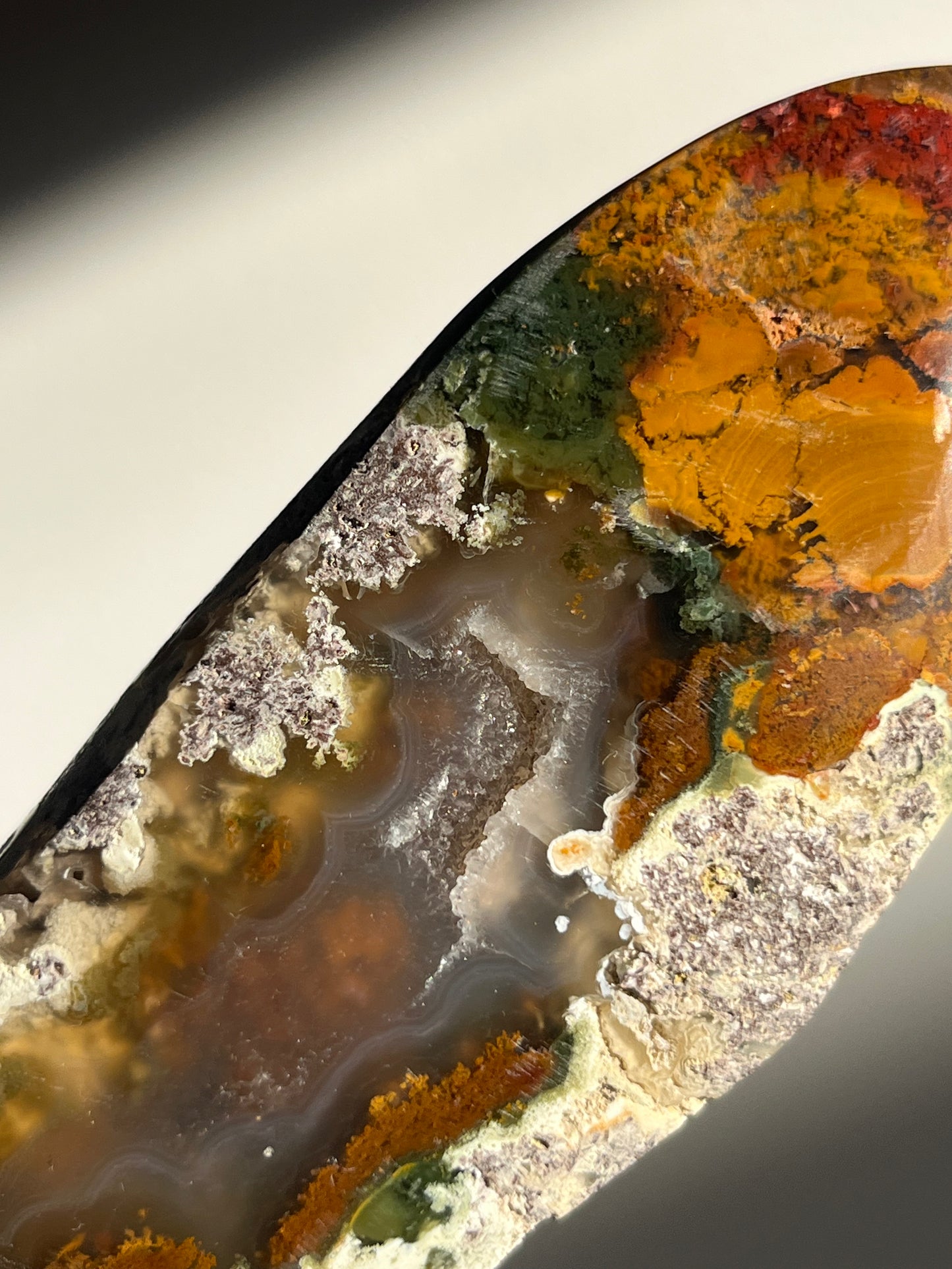 “Earthen Garden” Nebula Agate Freeform with Multicoloured Moss Inclusions D