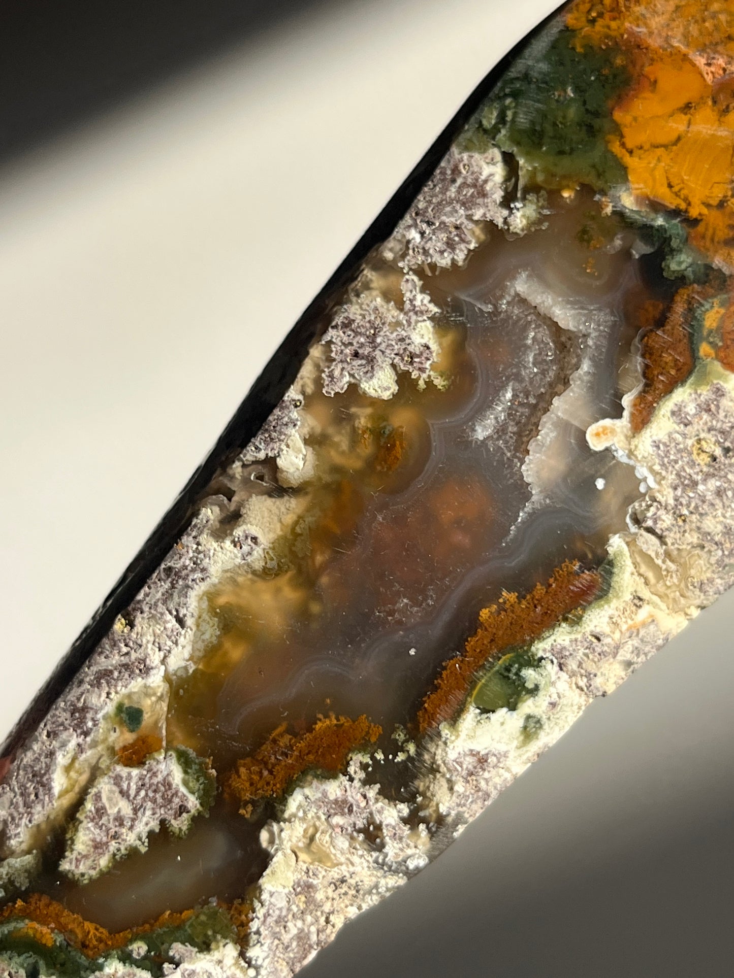 “Earthen Garden” Nebula Agate Freeform with Multicoloured Moss Inclusions D