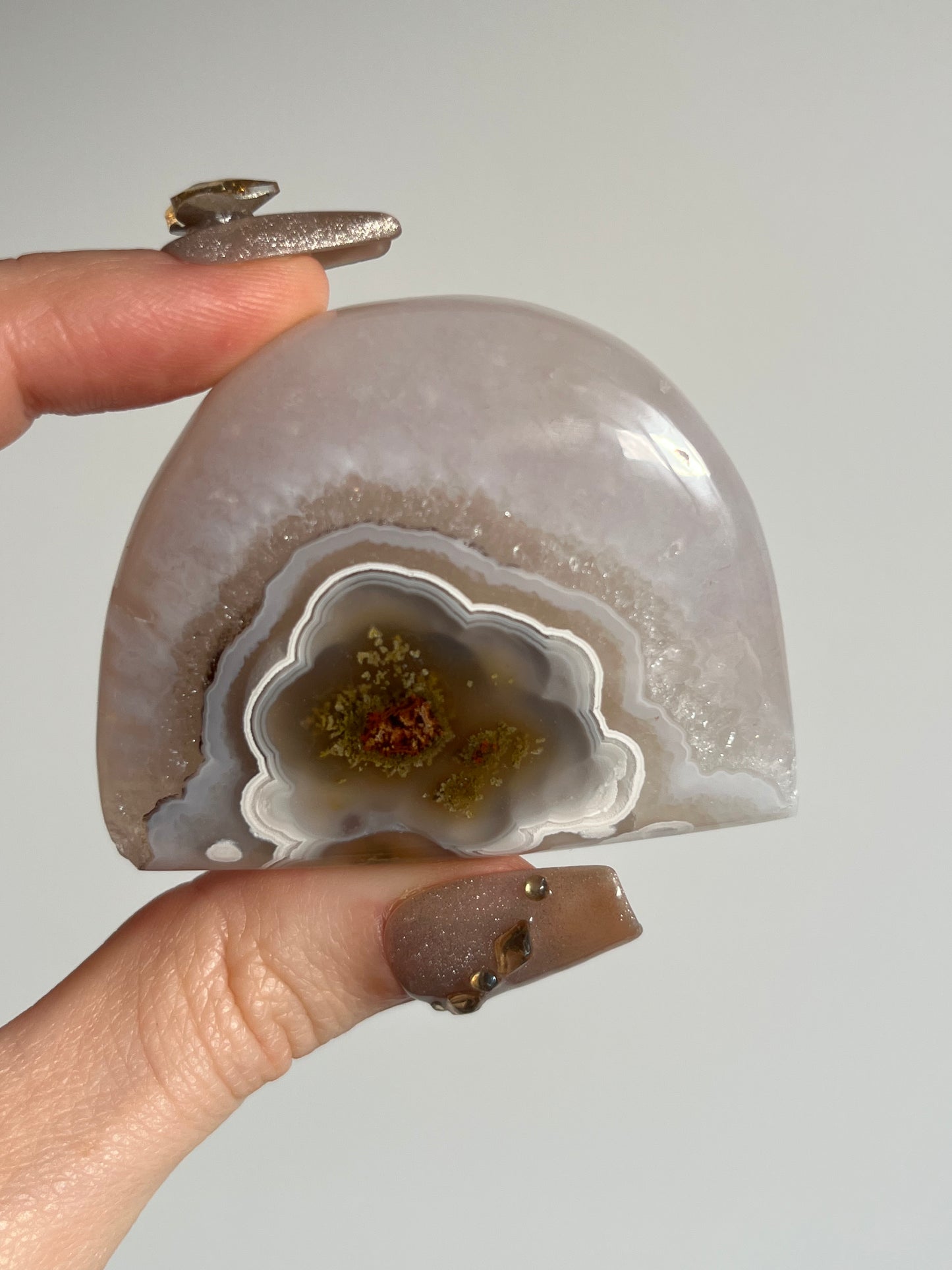 Nebula Agate Freeform with Red Moss and Dendritic Inclusions H