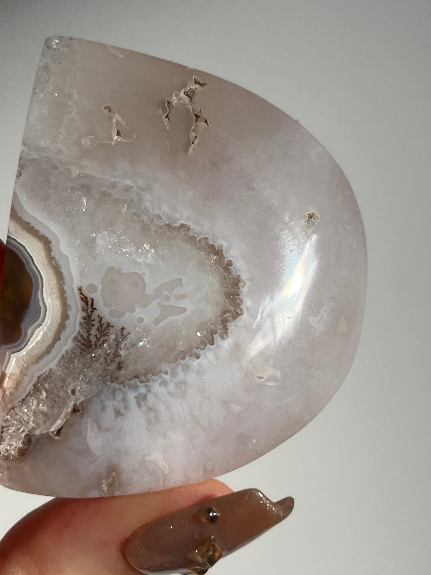 Nebula Agate Freeform with Red Moss and Dendritic Inclusions H