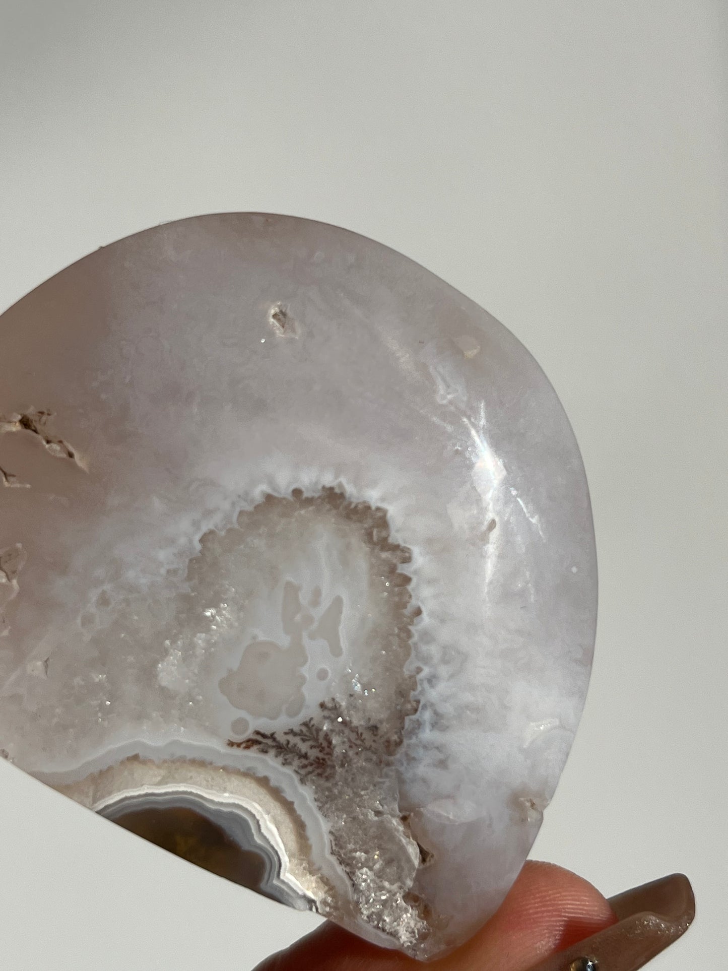 Nebula Agate Freeform with Red Moss and Dendritic Inclusions H