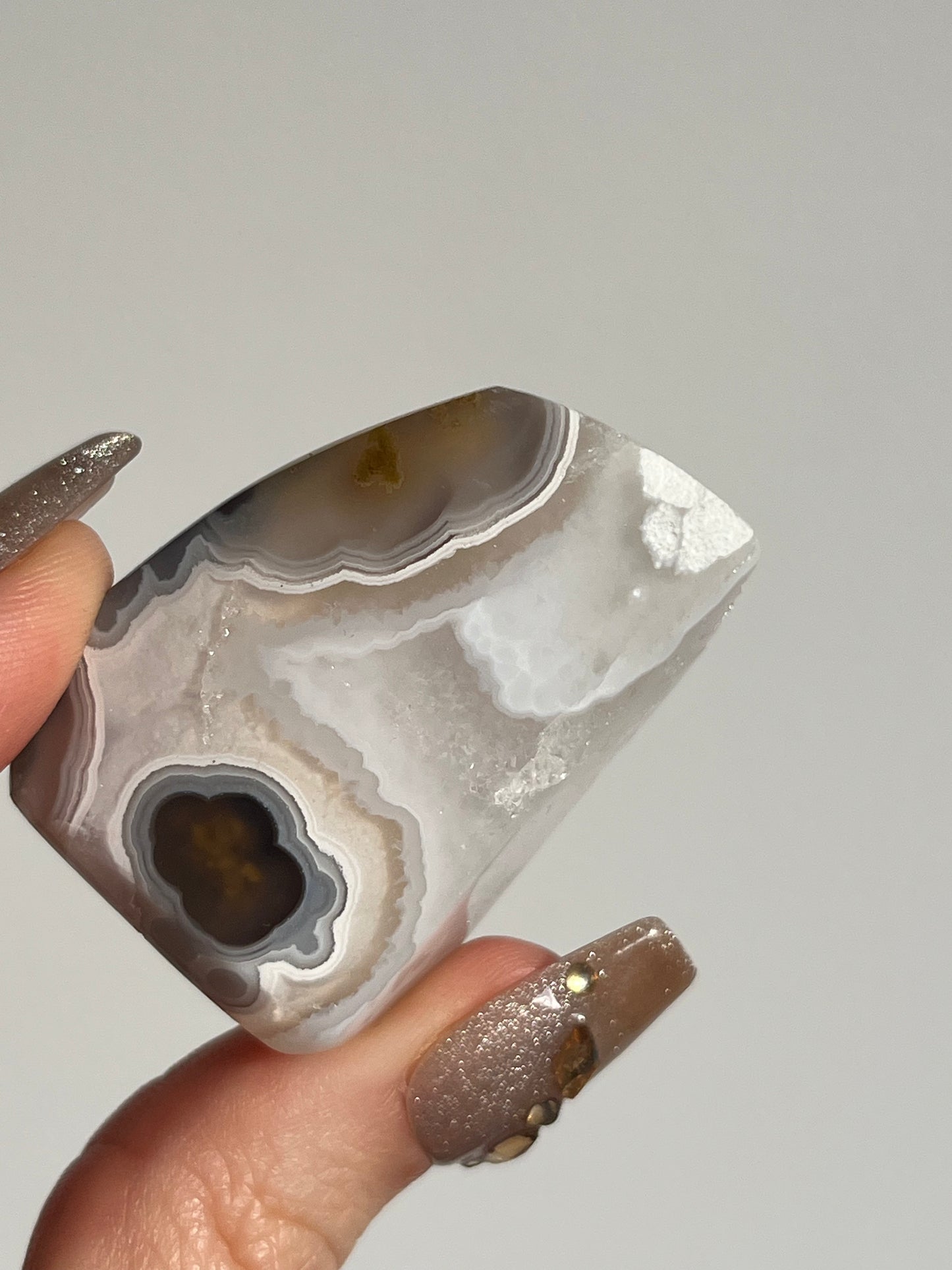 Nebula Agate Freeform with Red Moss Inclusions I