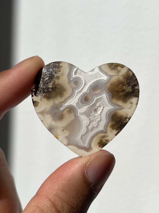 Nebula Agate Heart Cabochon (You Choose)
