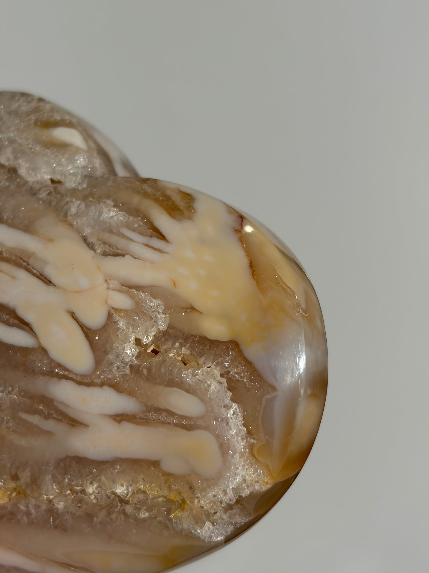 “The Golden Hour” Nebula Agate with Golden Healer Heart Carving