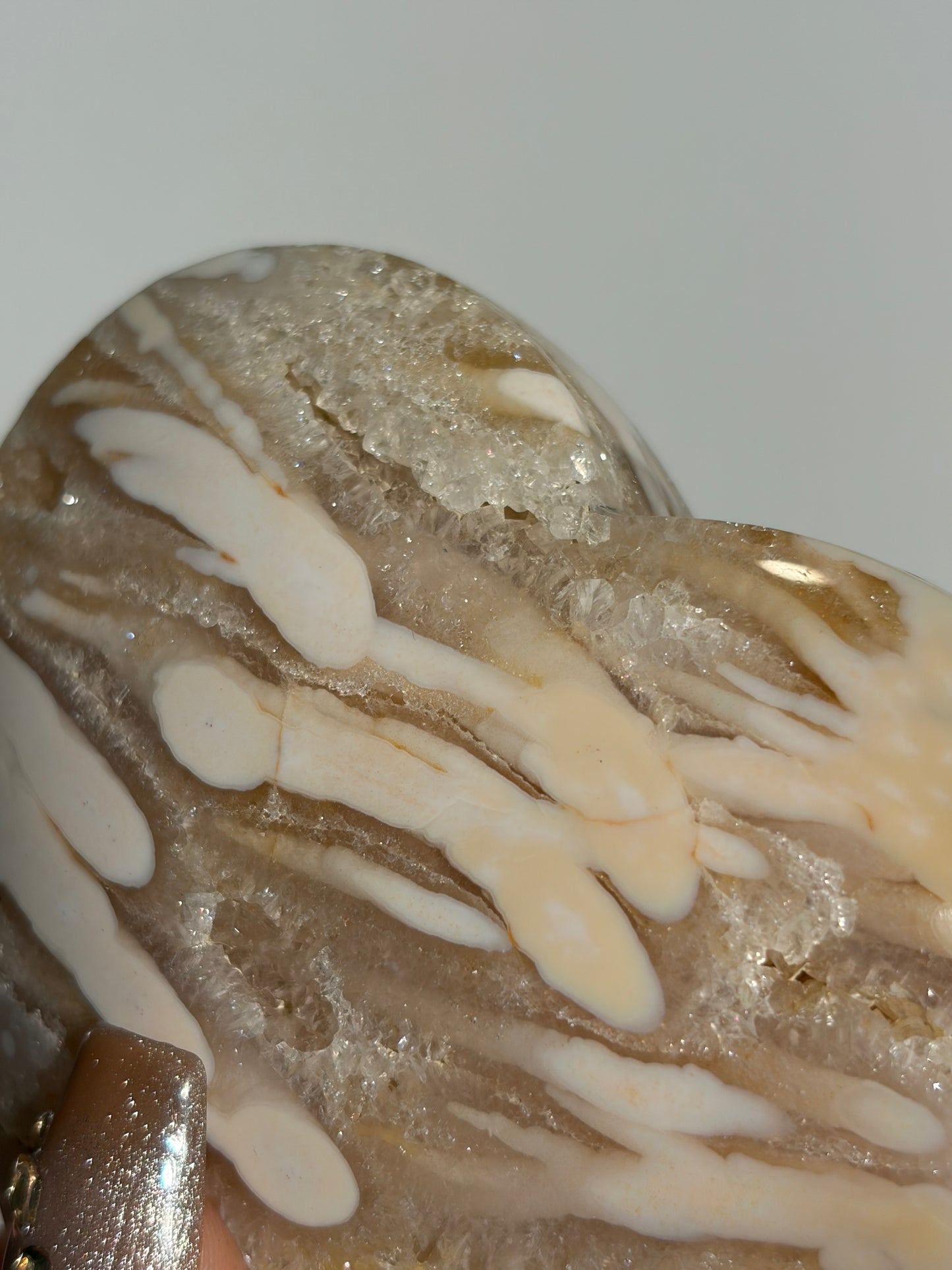 “The Golden Hour” Nebula Agate with Golden Healer Heart Carving