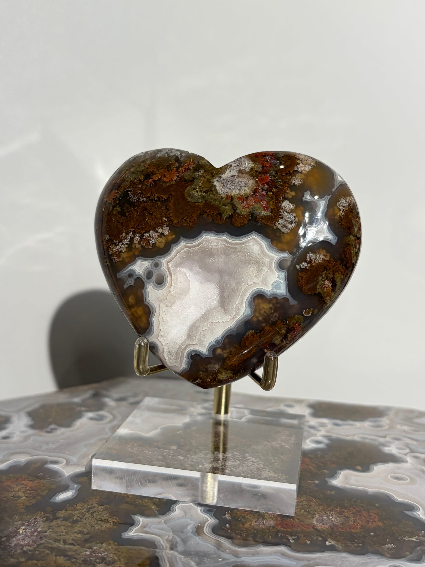 “Starlit Cradle” Druzy Nebula Agate Statement Heart Carving B