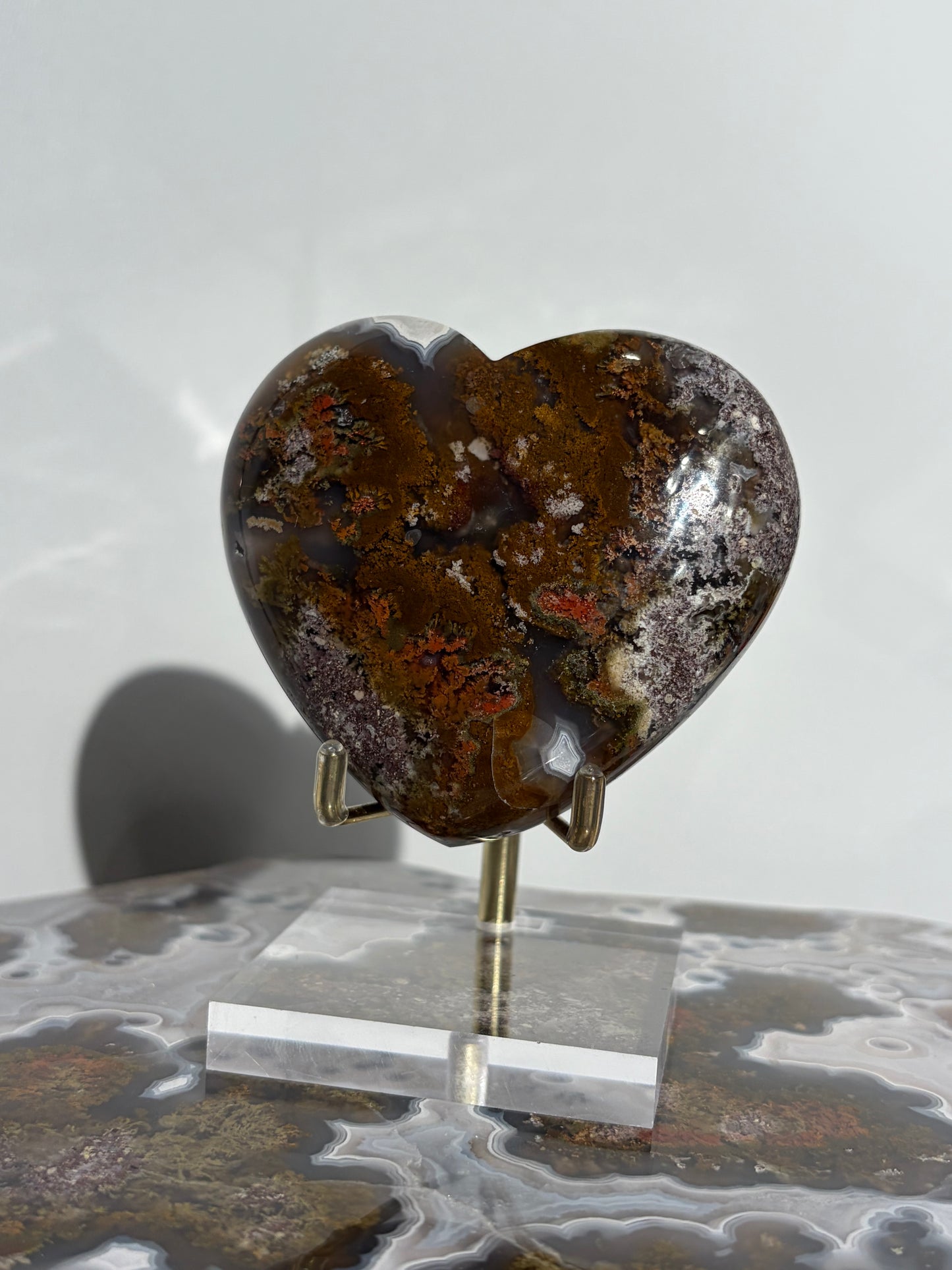 “Starlit Cradle” Druzy Nebula Agate Statement Heart Carving B