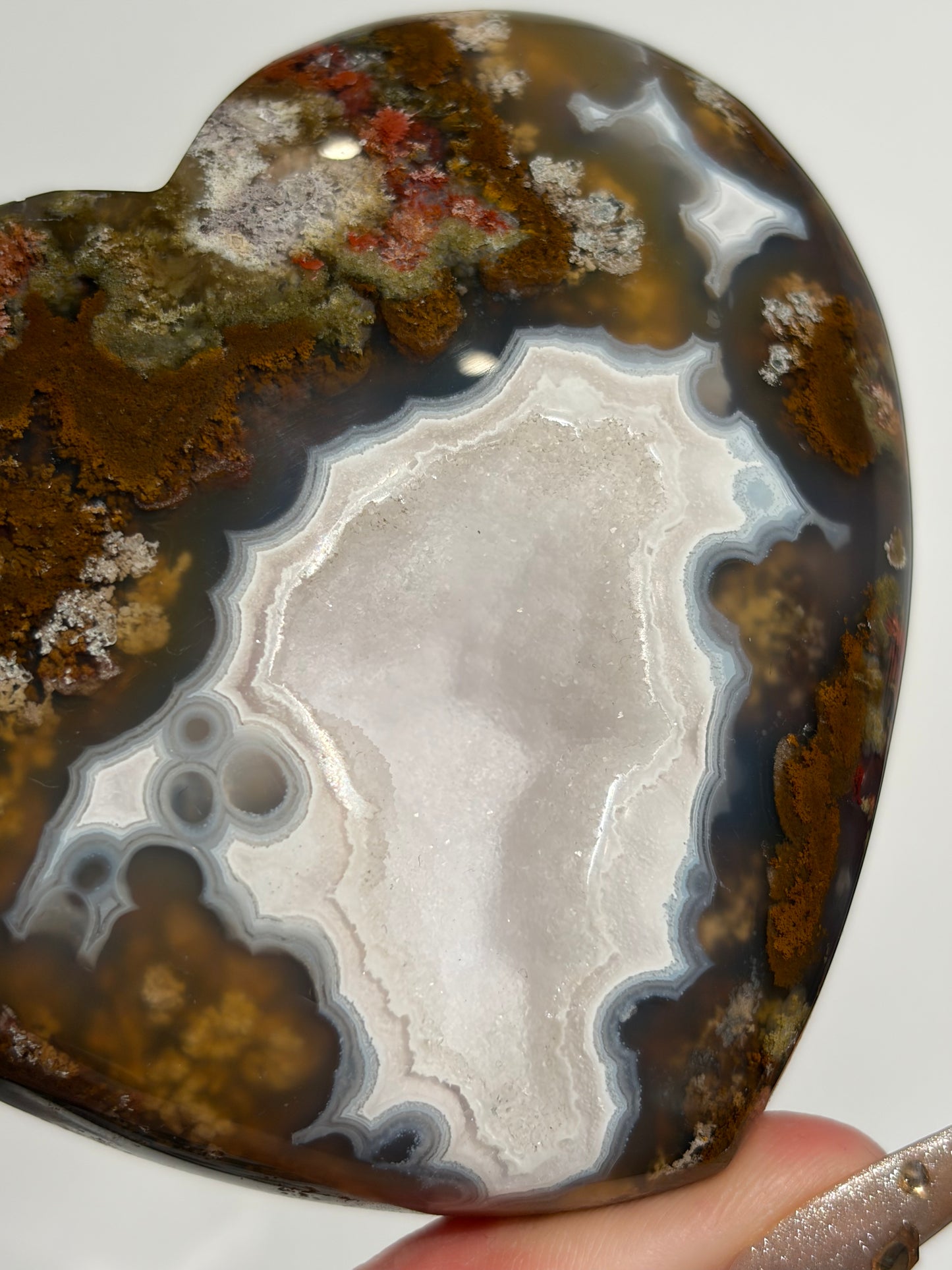 “Starlit Cradle” Druzy Nebula Agate Statement Heart Carving B