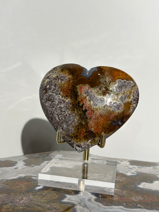 Nebula Agate Statement Heart Carving C
