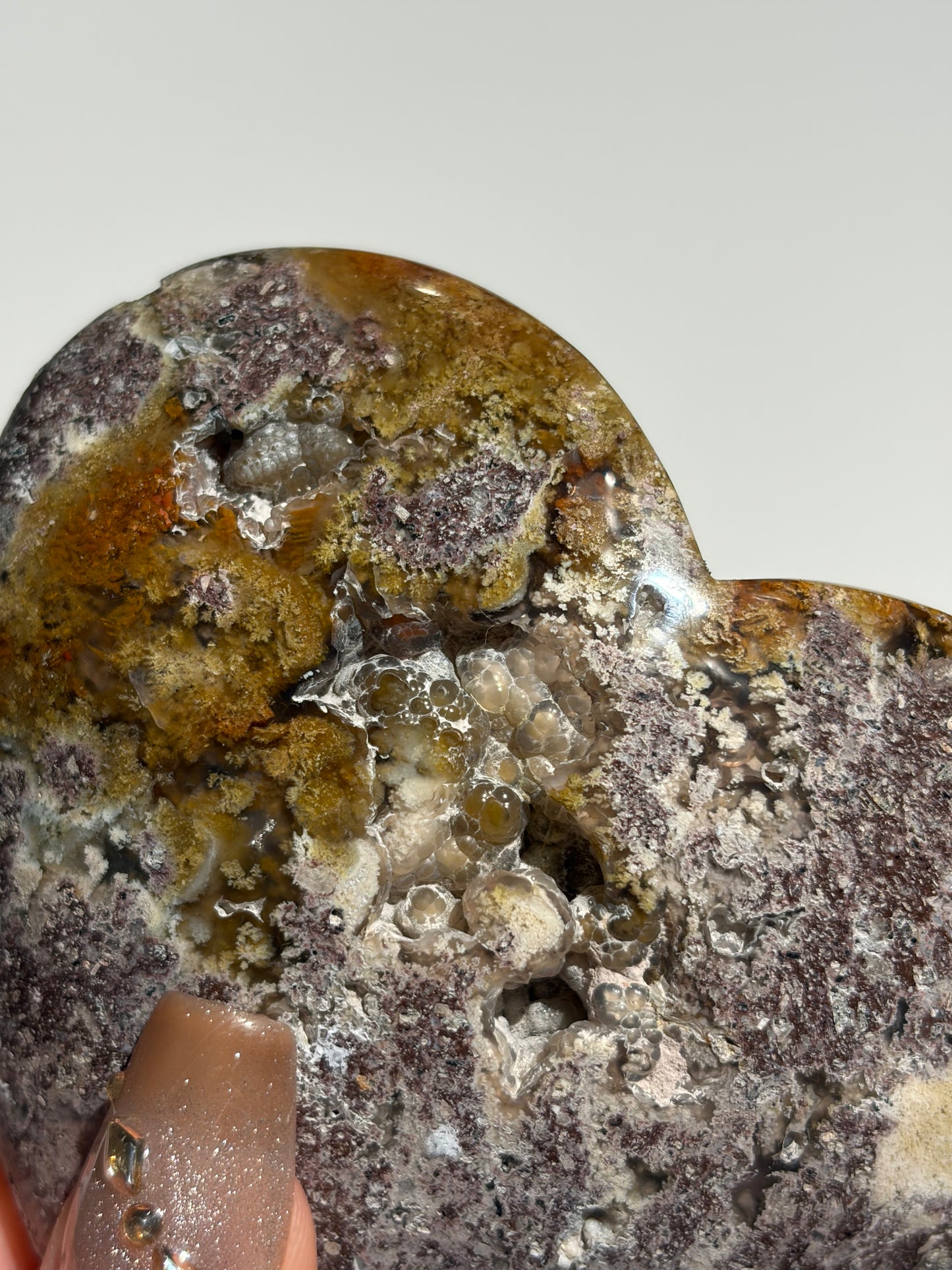 Nebula Agate Statement Heart Carving C