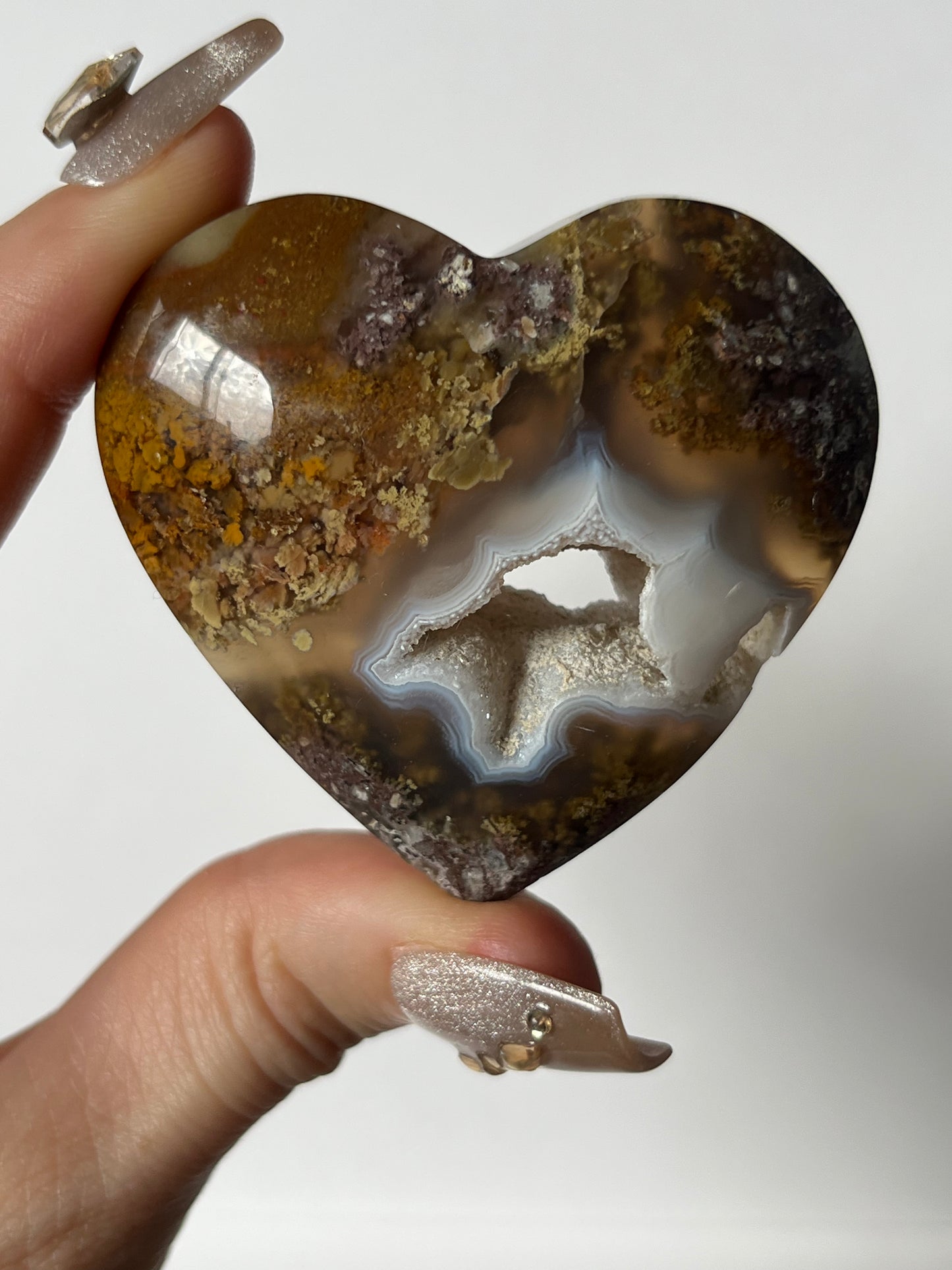 Druzy Nebula Agate Flatback Heart N