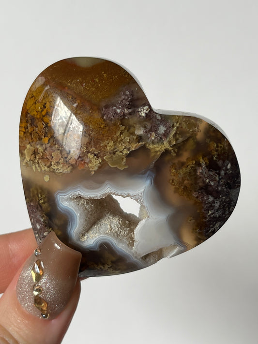 Druzy Nebula Agate Flatback Heart N