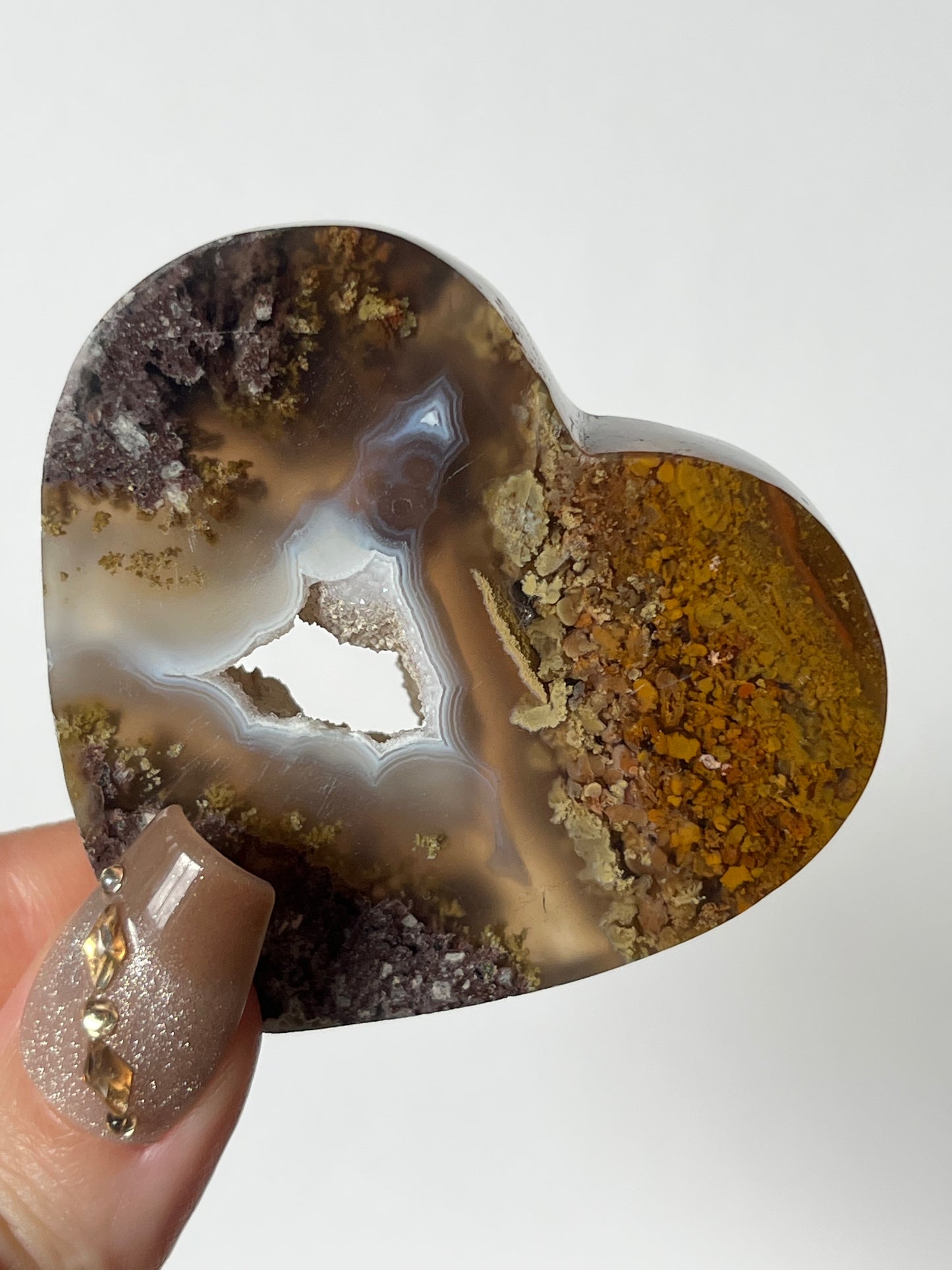Druzy Nebula Agate Flatback Heart N