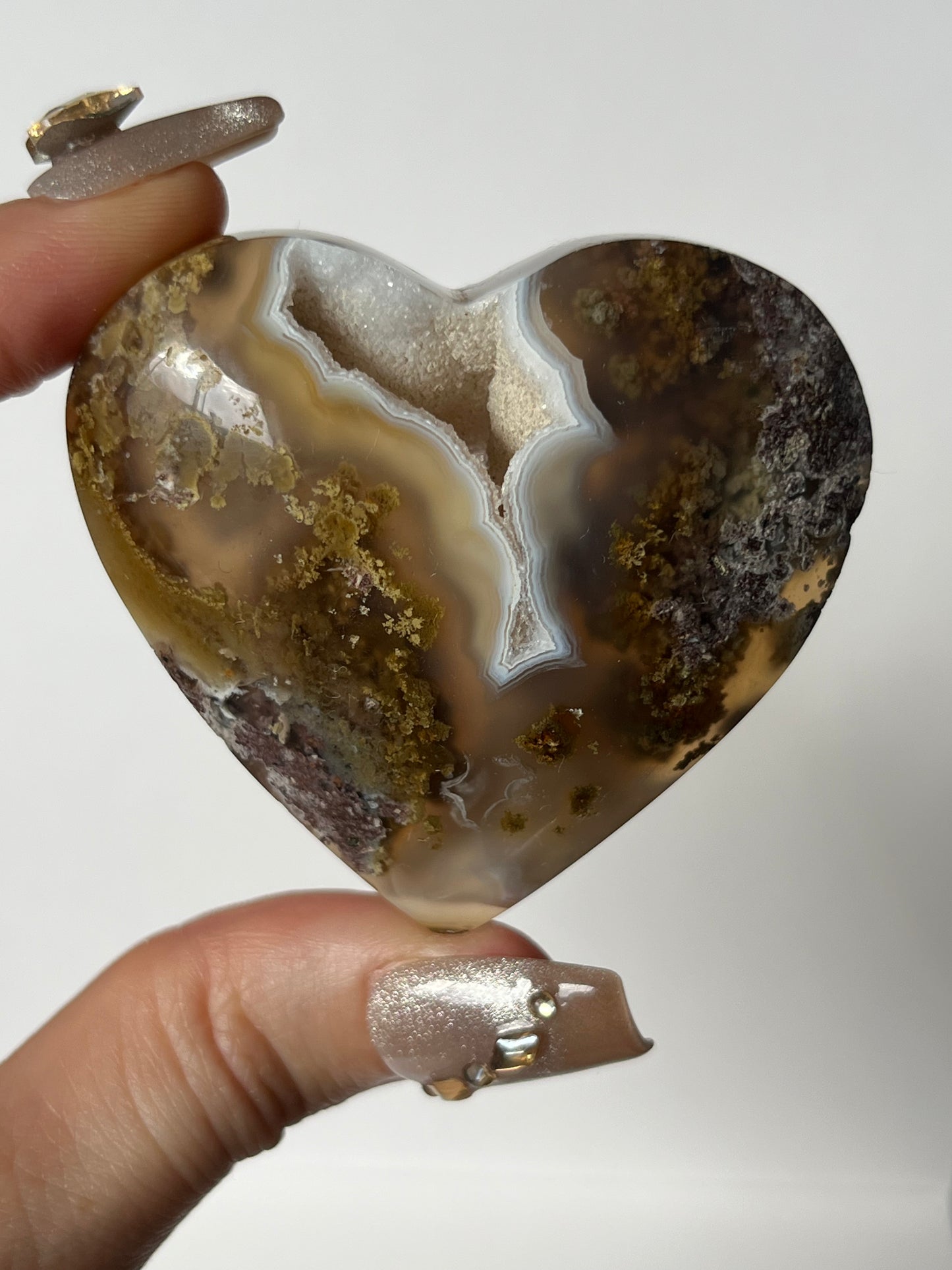 Druzy Nebula Agate Flatback Heart R