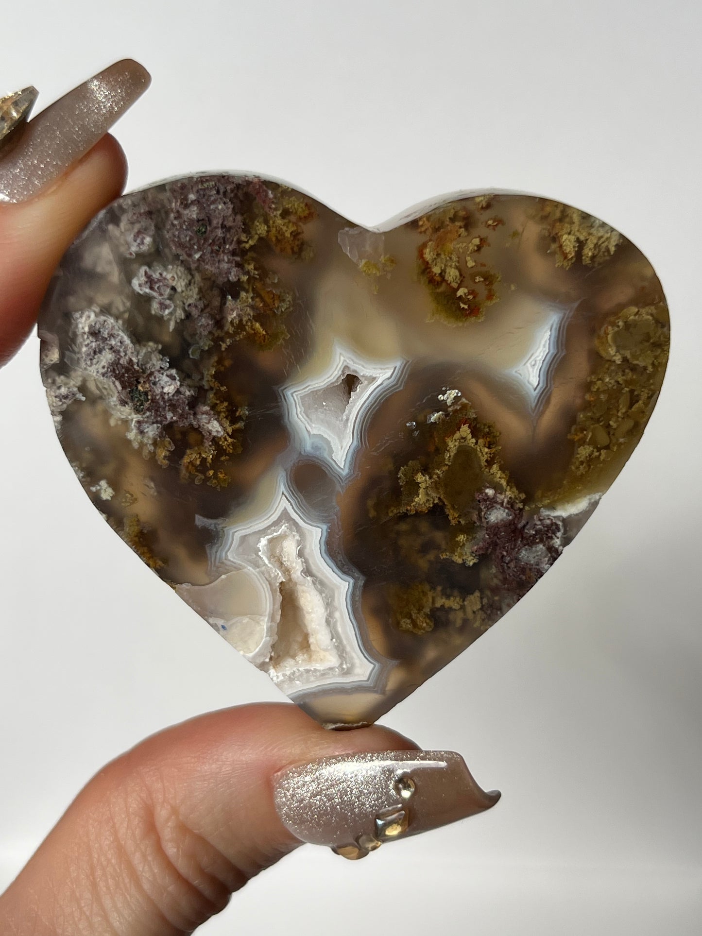 Druzy Nebula Agate Flatback Heart R