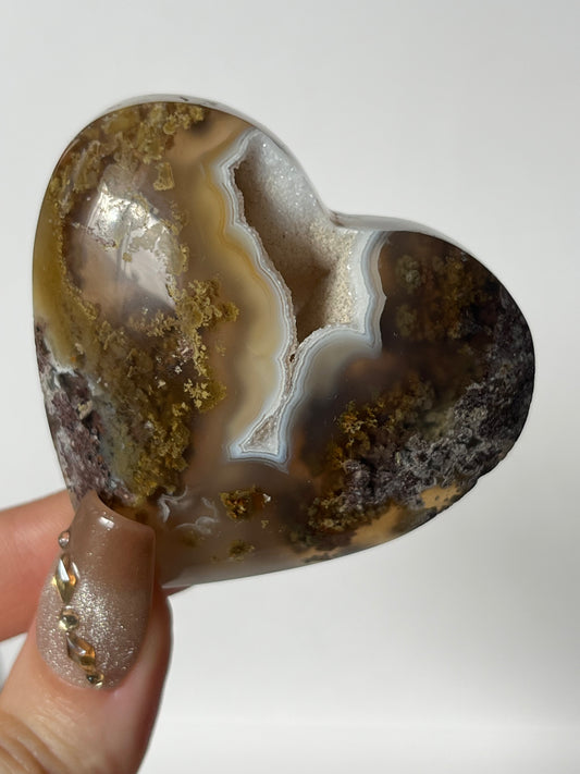 Druzy Nebula Agate Flatback Heart R
