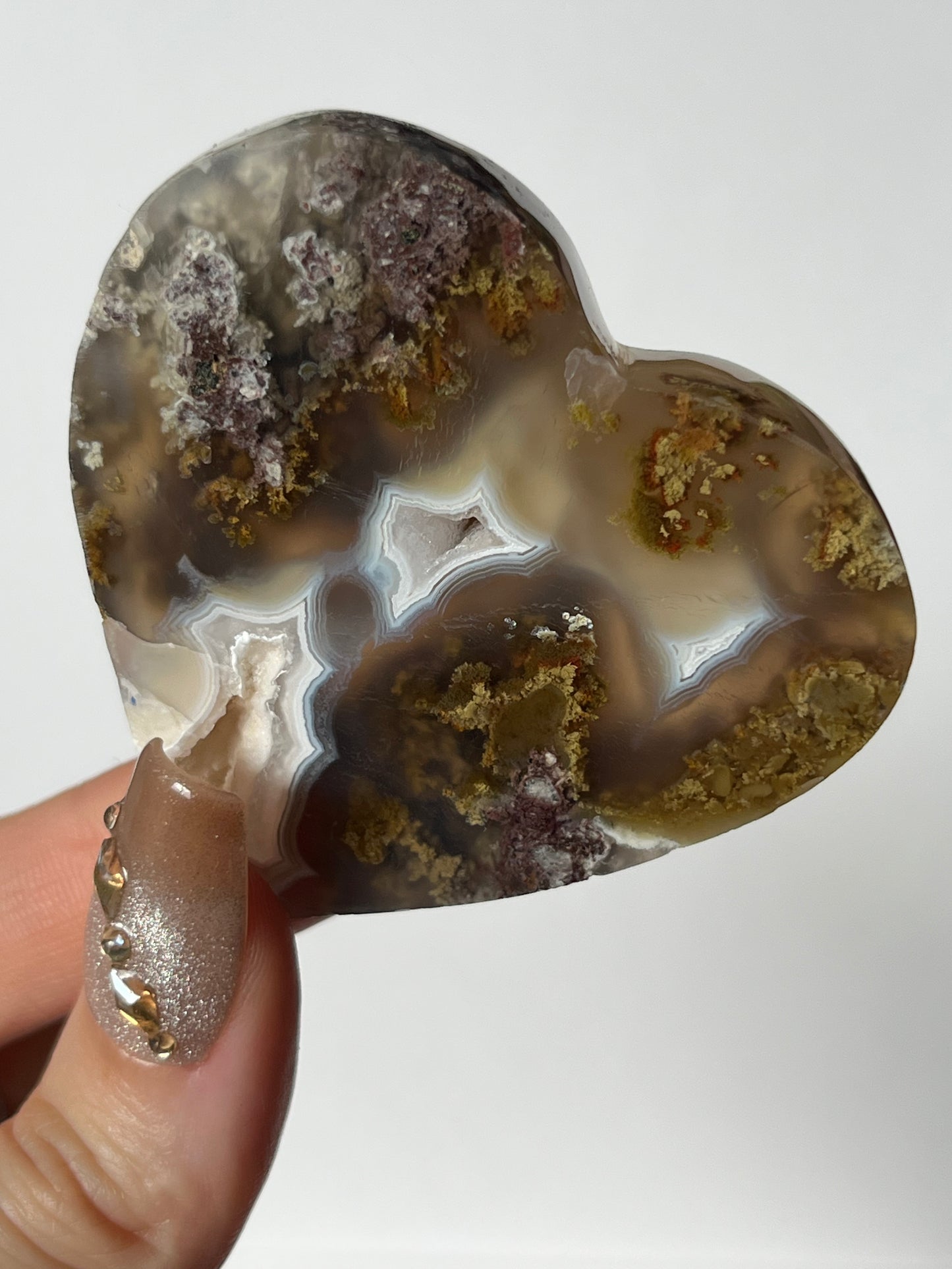 Druzy Nebula Agate Flatback Heart R
