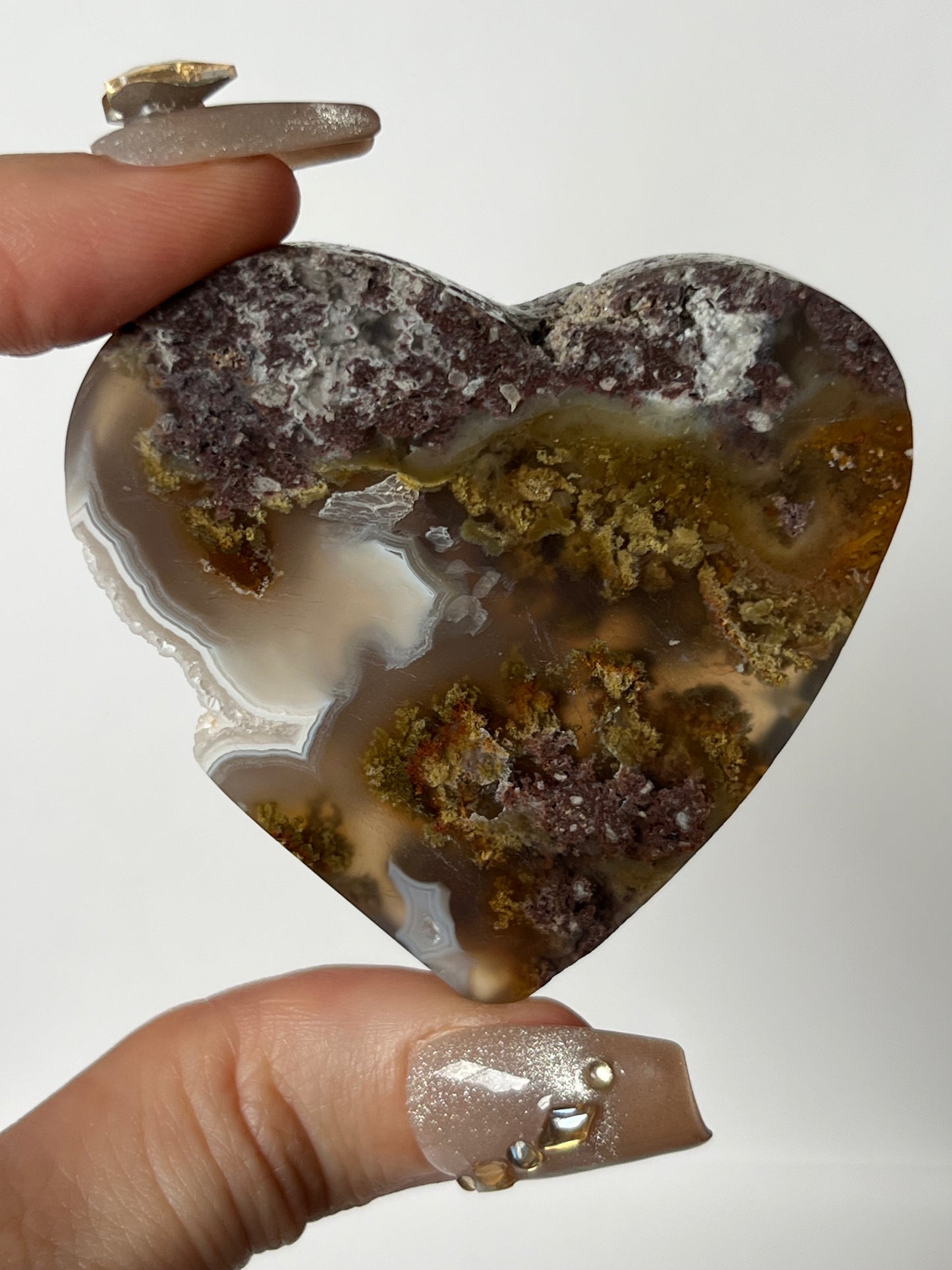 Druzy Nebula Agate Flatback Heart D