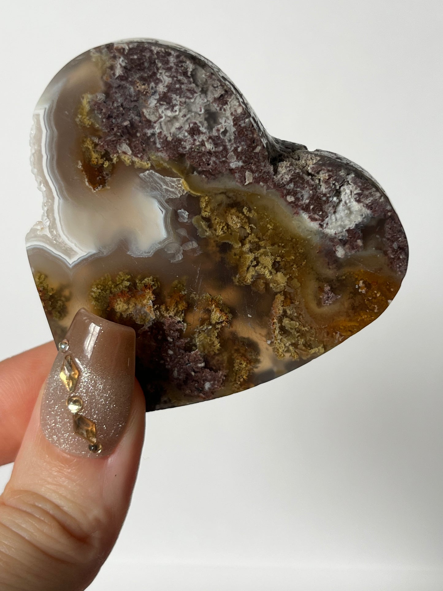 Druzy Nebula Agate Flatback Heart D