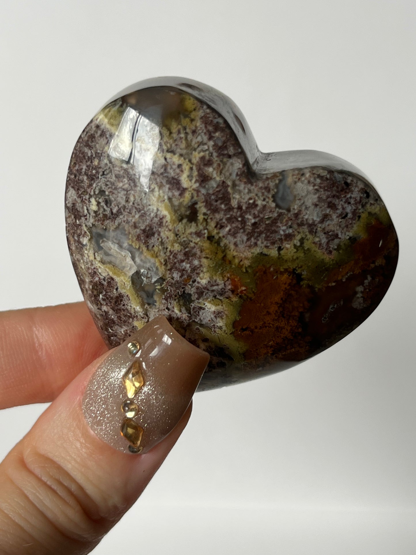 Druzy Nebula Agate Puffy Heart F