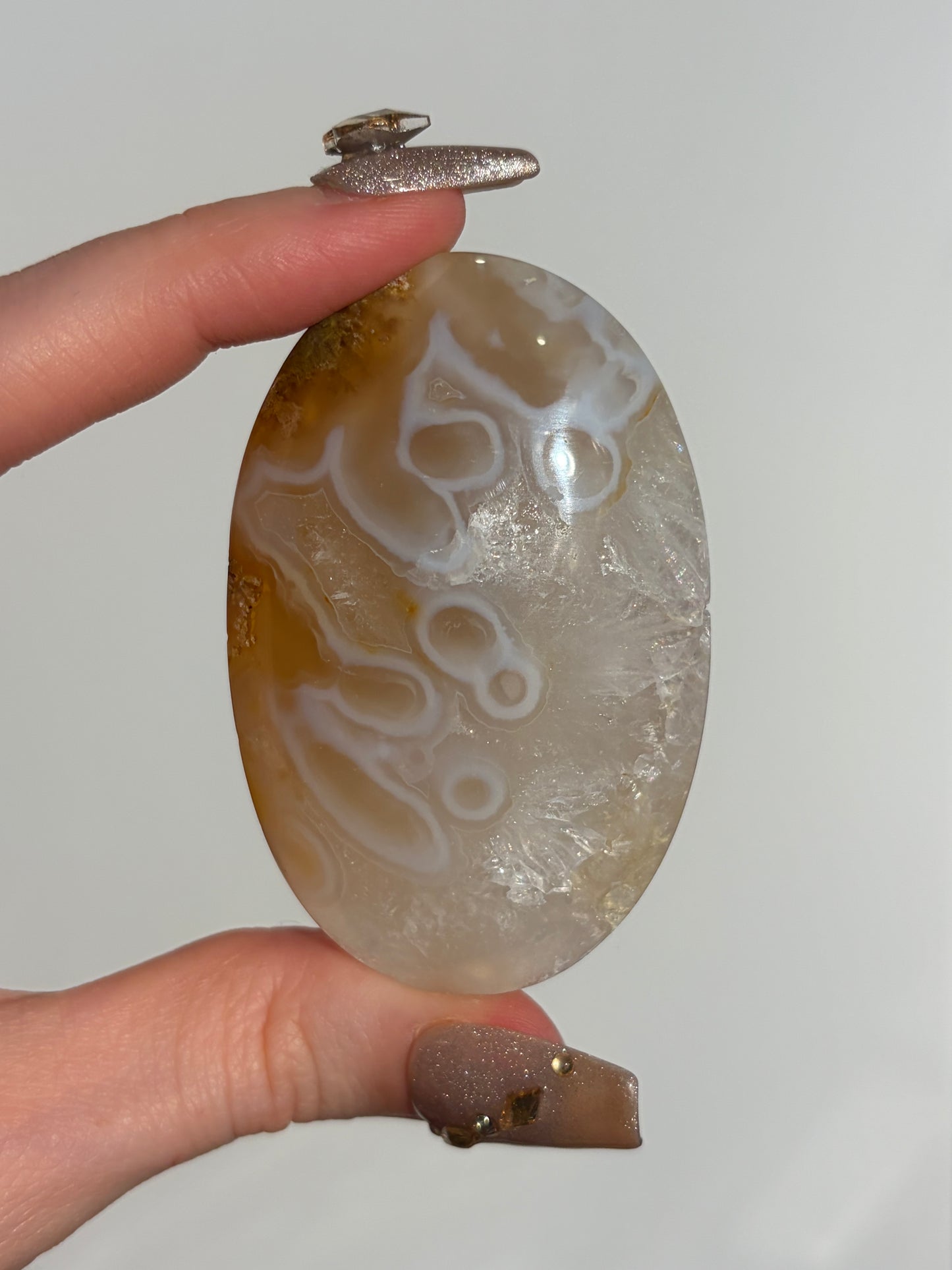 “Honey World” Carnelian Nebula Agate Palmstone A
